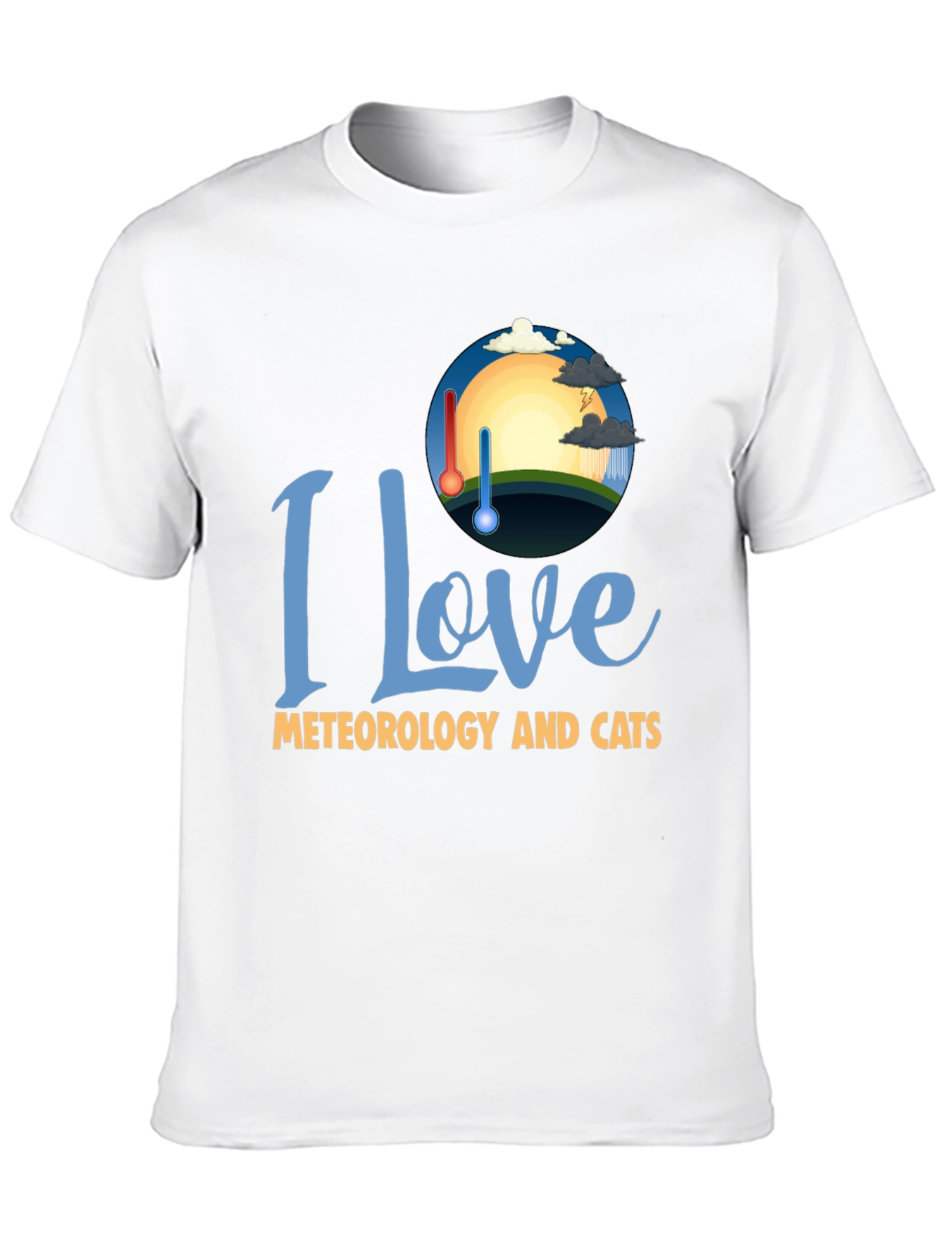 Black I Love Meteorology and Cats T-Shirt view 10