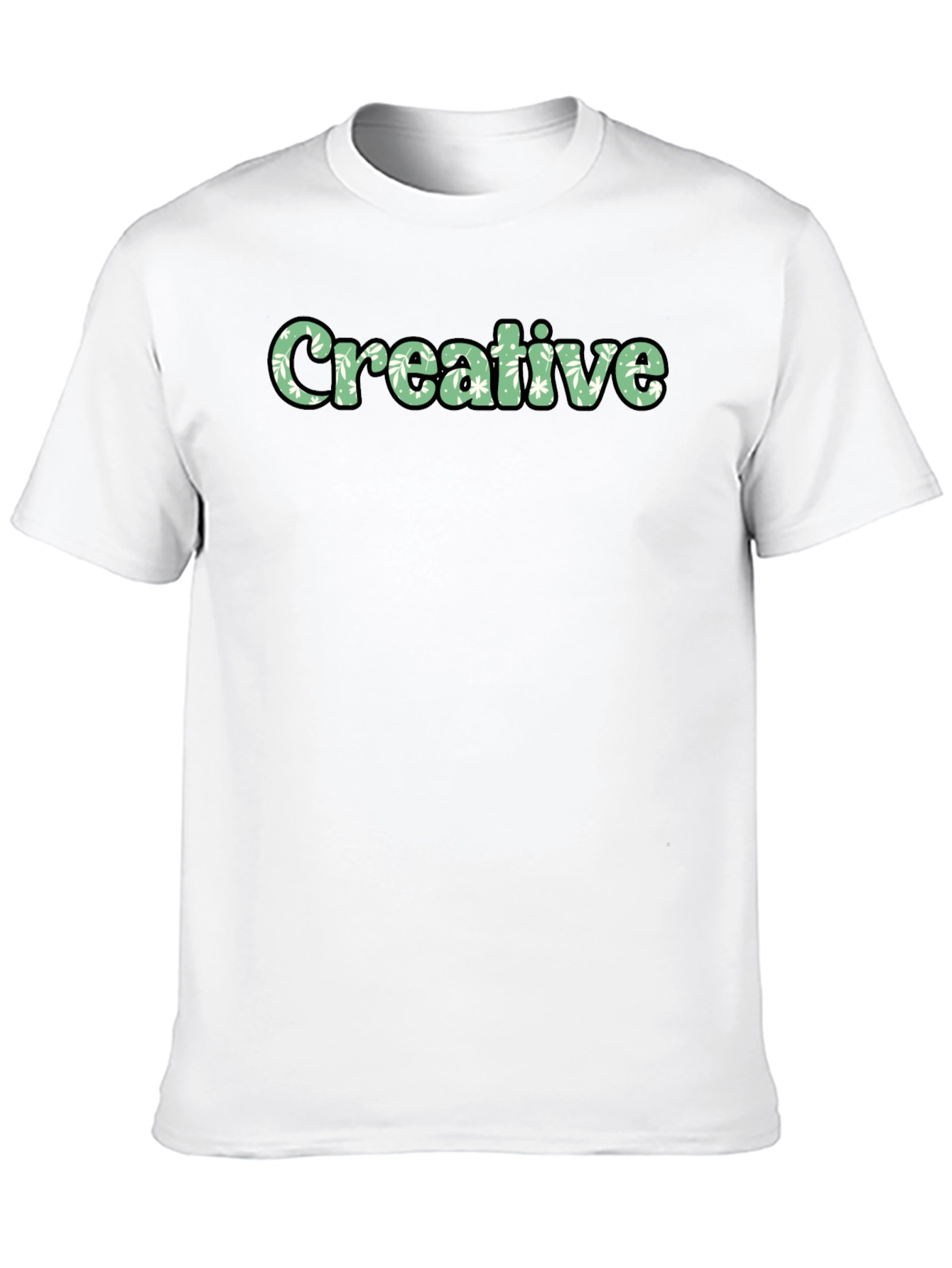 Black Creative Graphic Tee - Black Cotton T-Shirt view 10