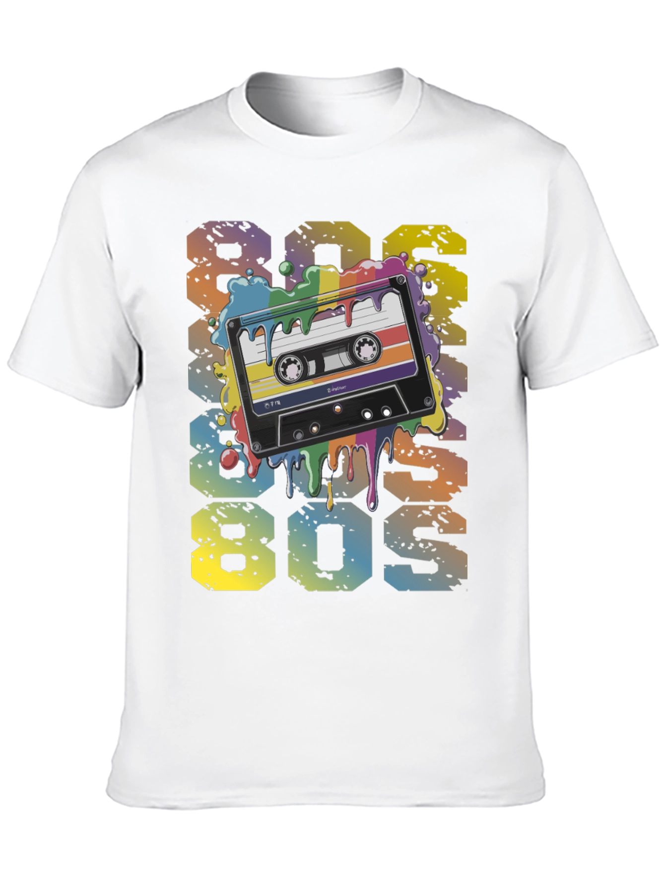 Black Retro 80s Cassette Tape Graphic T-Shirt view 10