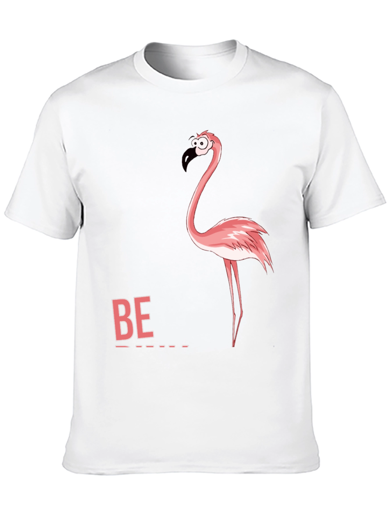Black Funny Flamingo Graphic Tee - "Be" Shirt view 10