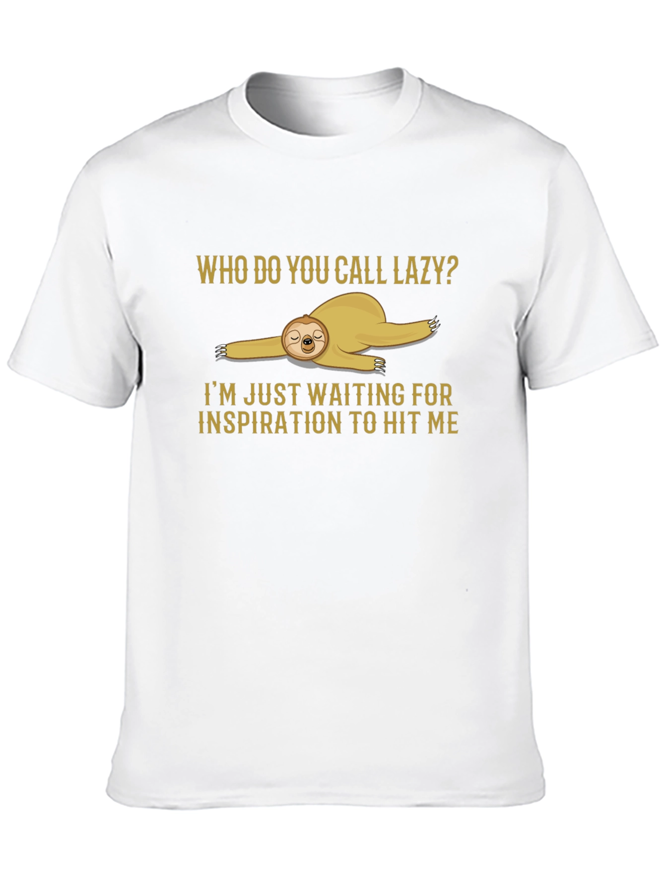 Black Lazy Sloth Graphic Tee - Funny Inspiration Shirt view 10