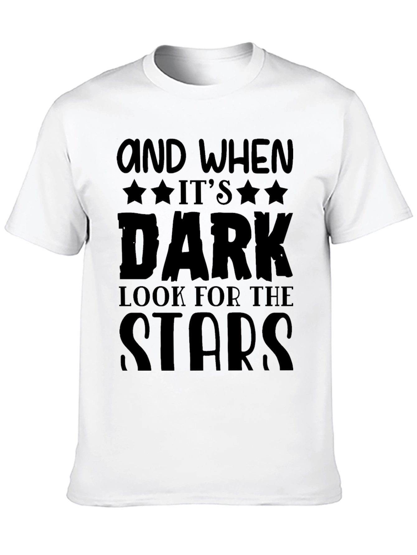Black Inspirational "Look for the Stars" Black T-Shirt view 10