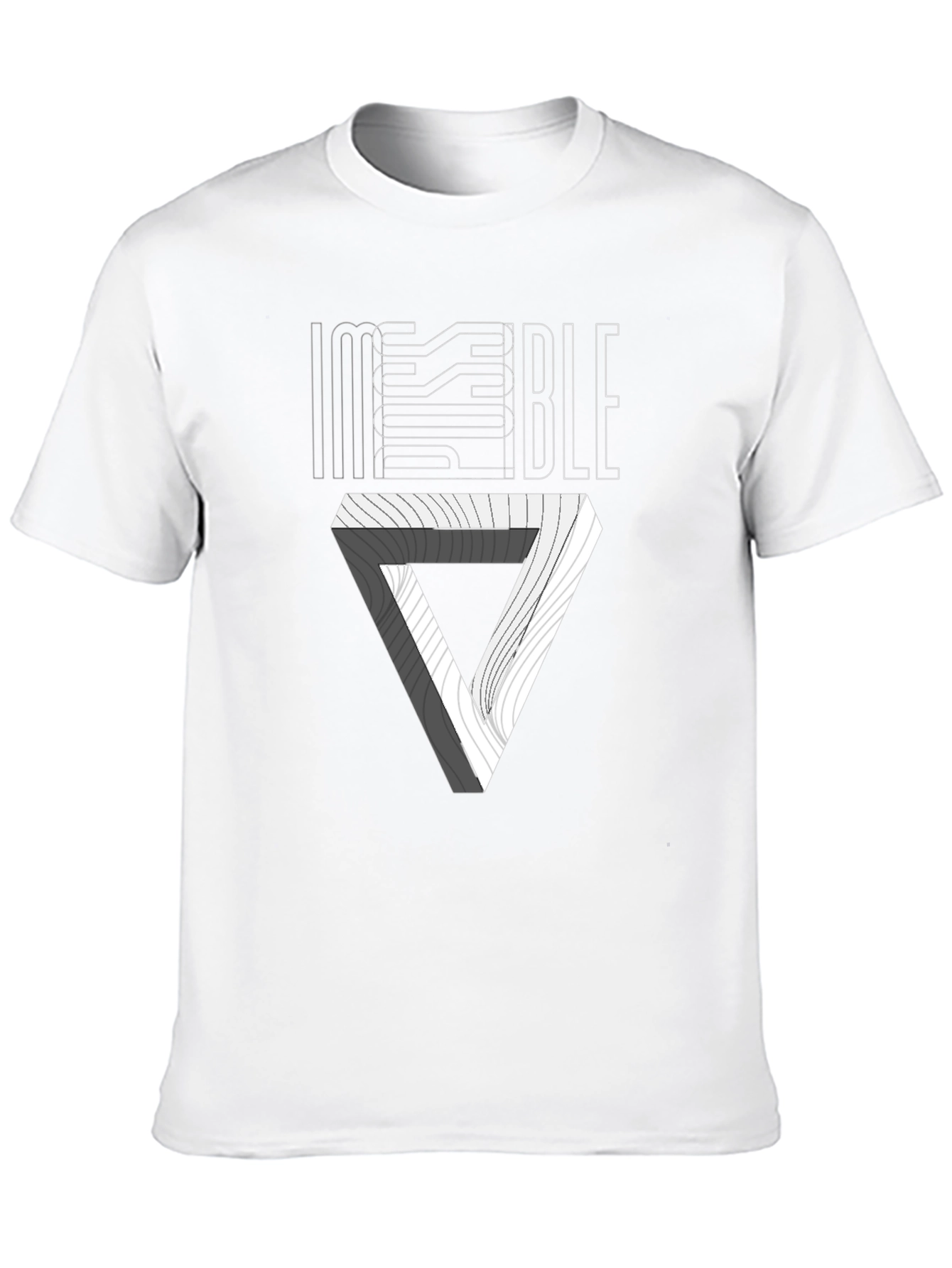 Black Impossible Triangle Illusion Graphic Tee - Black view 10