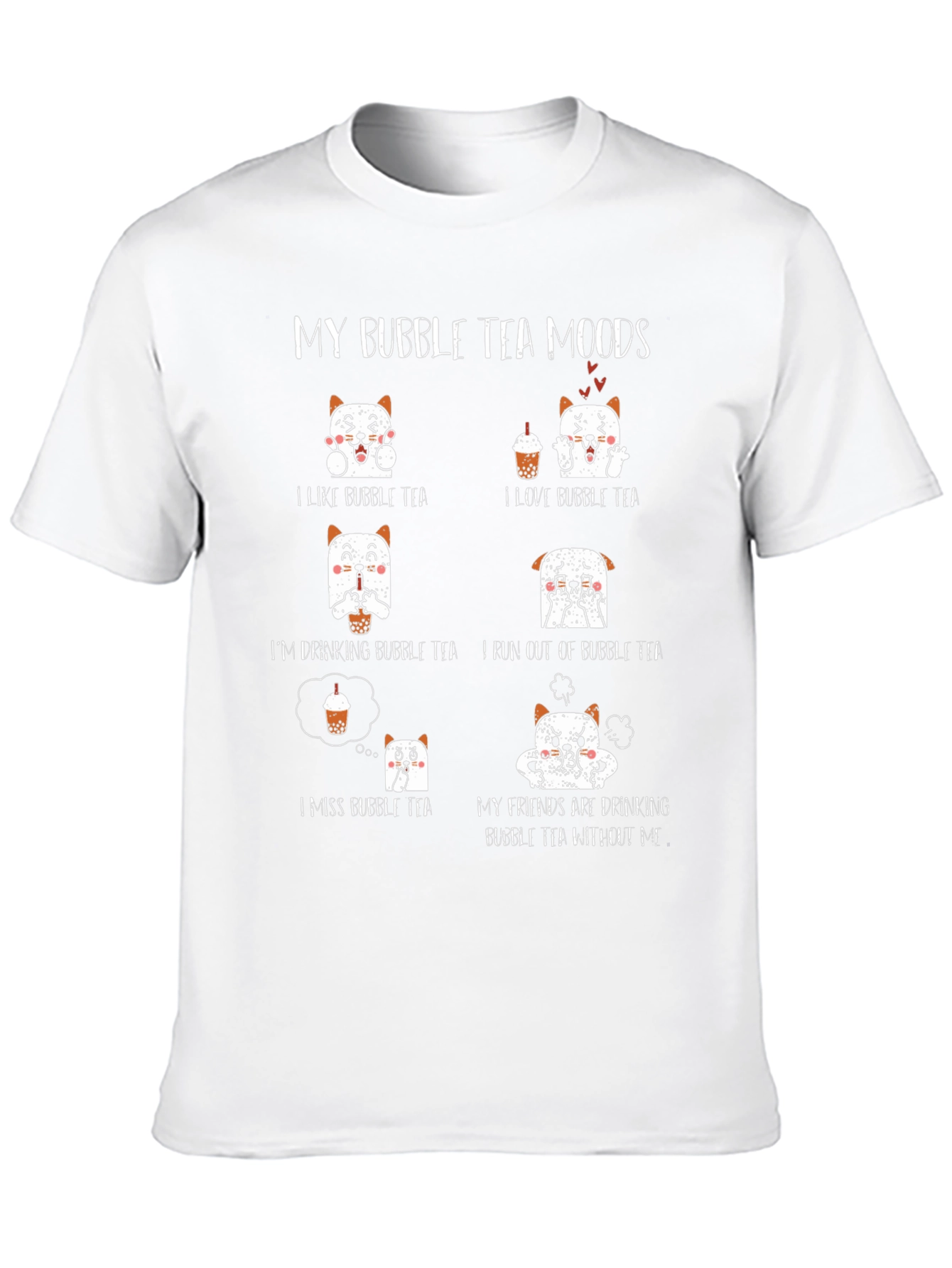 Black Bubble Tea Moods T-Shirt - Cute Graphic Tee view 10