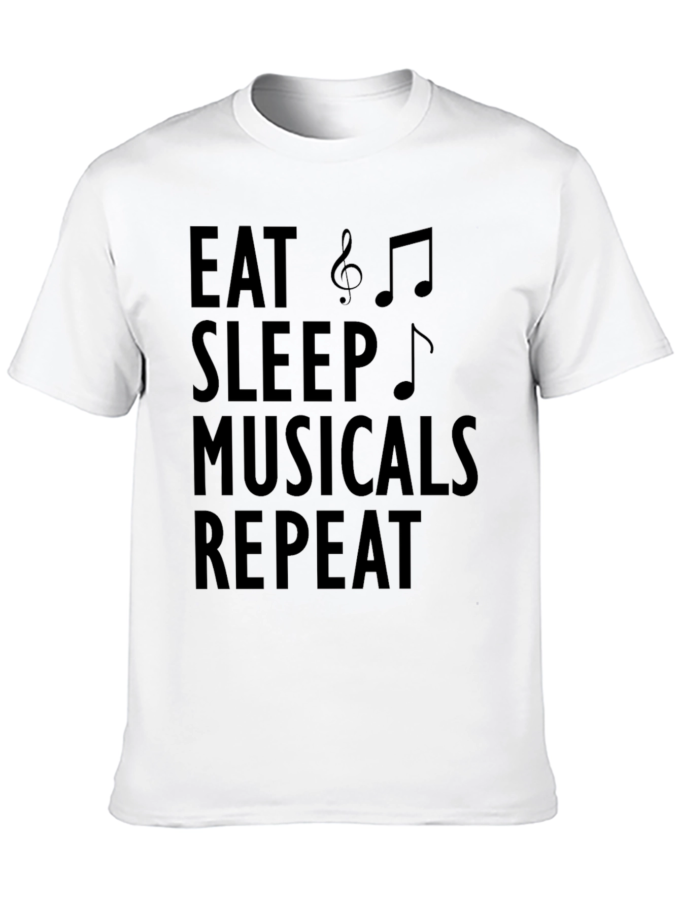 Black Eat Sleep Musicals Repeat - Black T-Shirt view 10