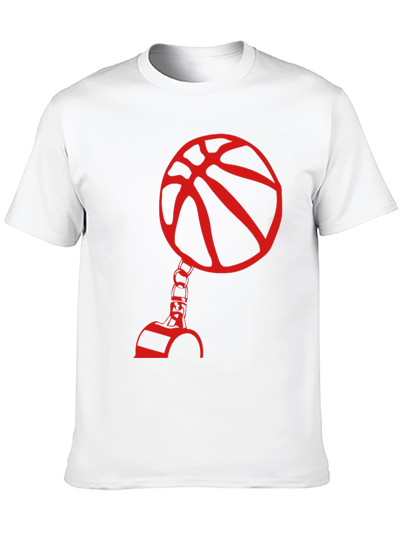 Black Red Basketball Graphic Print Black T-Shirt view 10