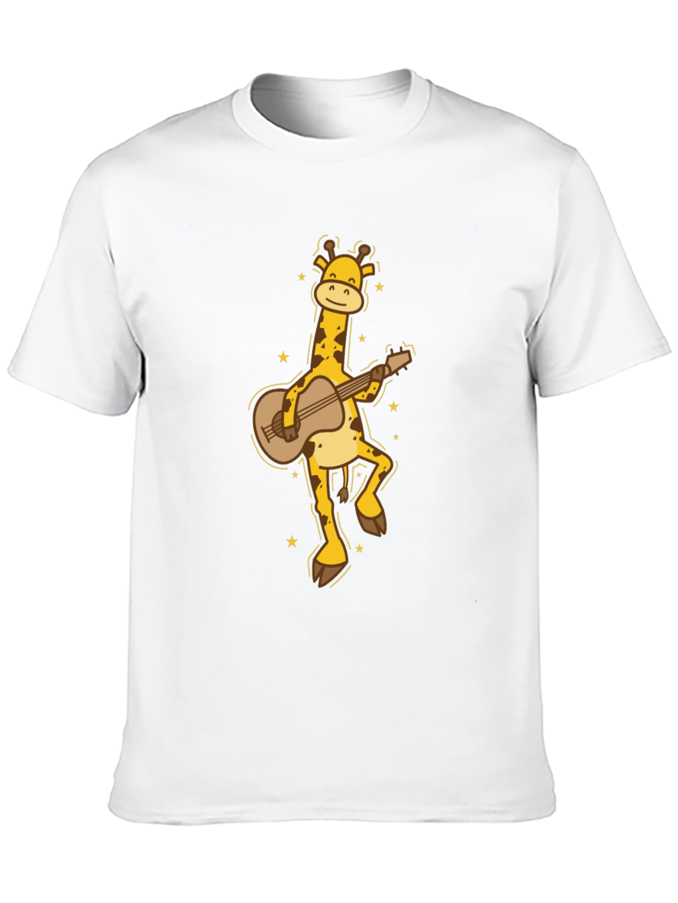 Black Guitar Giraffe Graphic Tee view 10