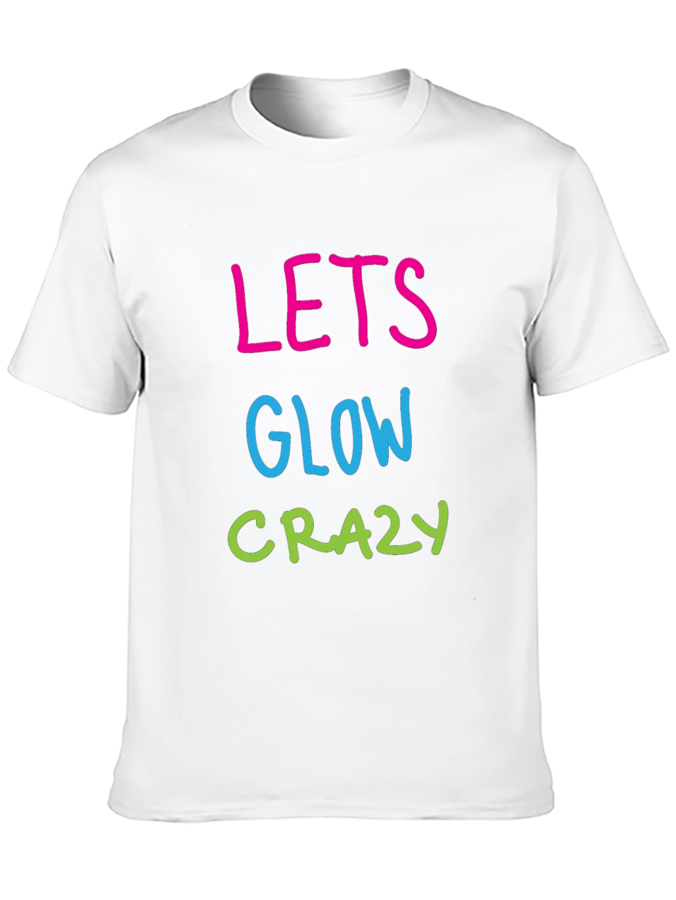 Black Lets Glow Crazy Graphic T-Shirt - Men's Black Tee view 10