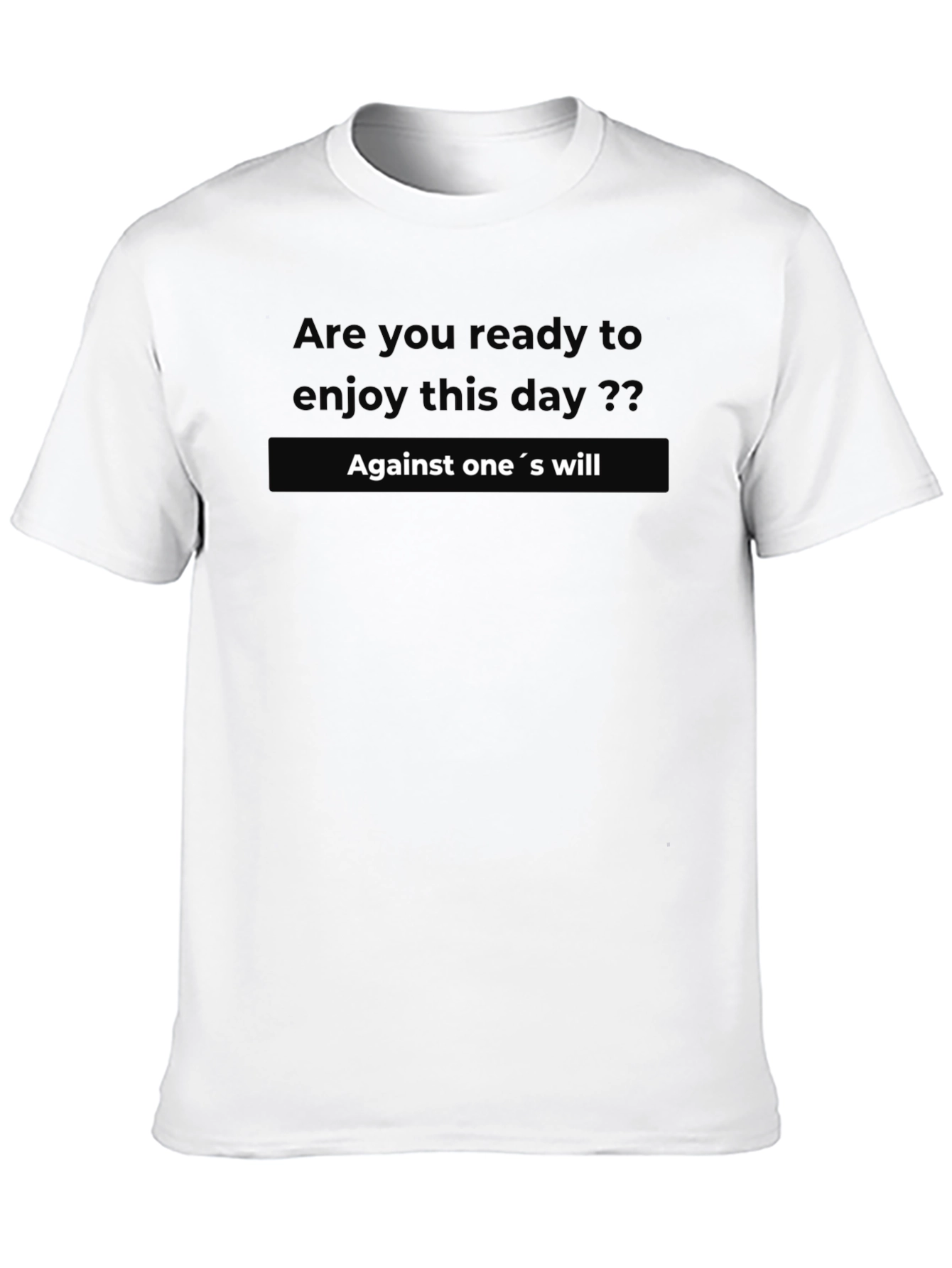 Black Black T-Shirt: "Against One's Will" Graphic Tee view 10