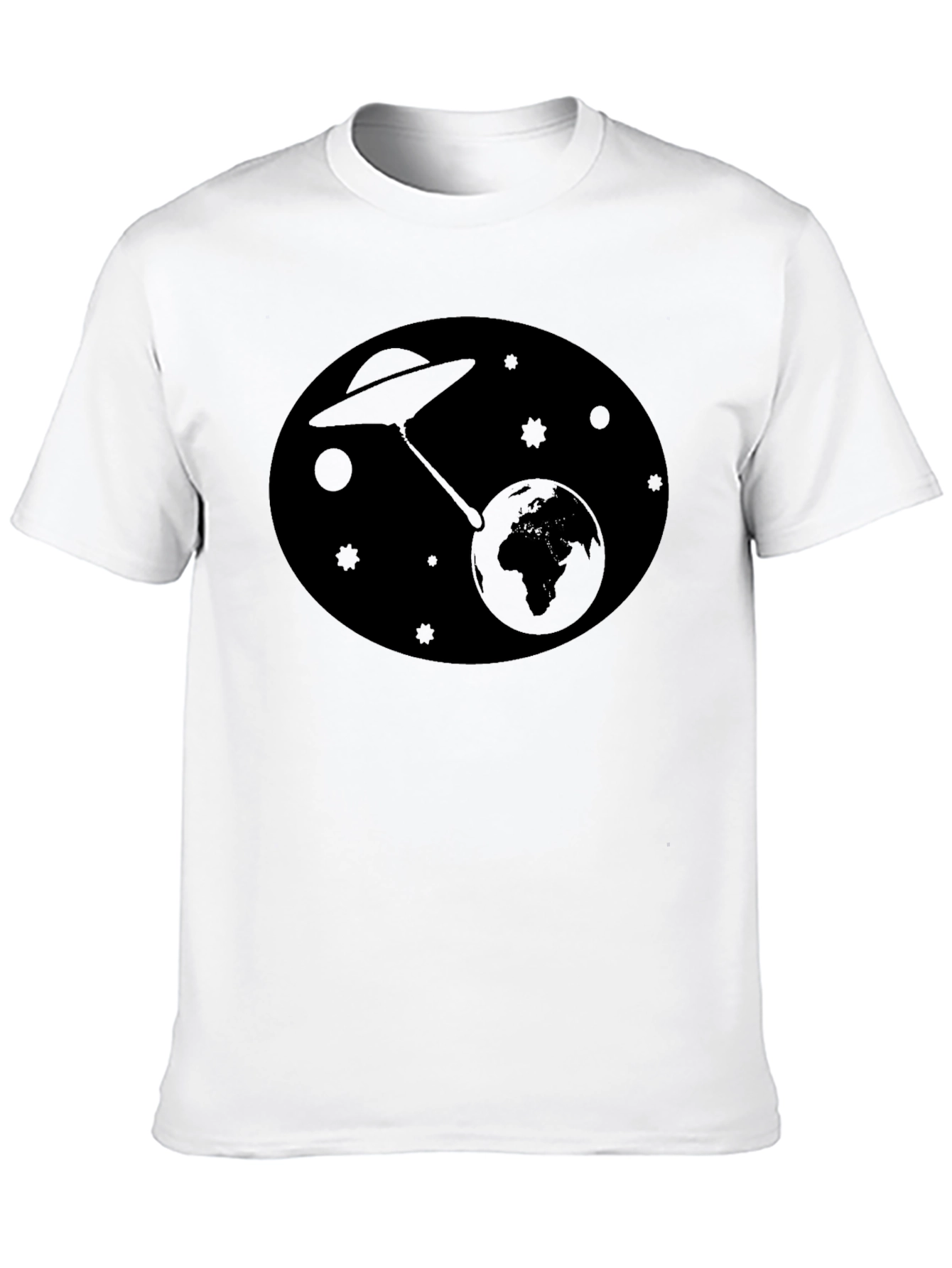 Black UFO Abduction Graphic Black T-Shirt view 10