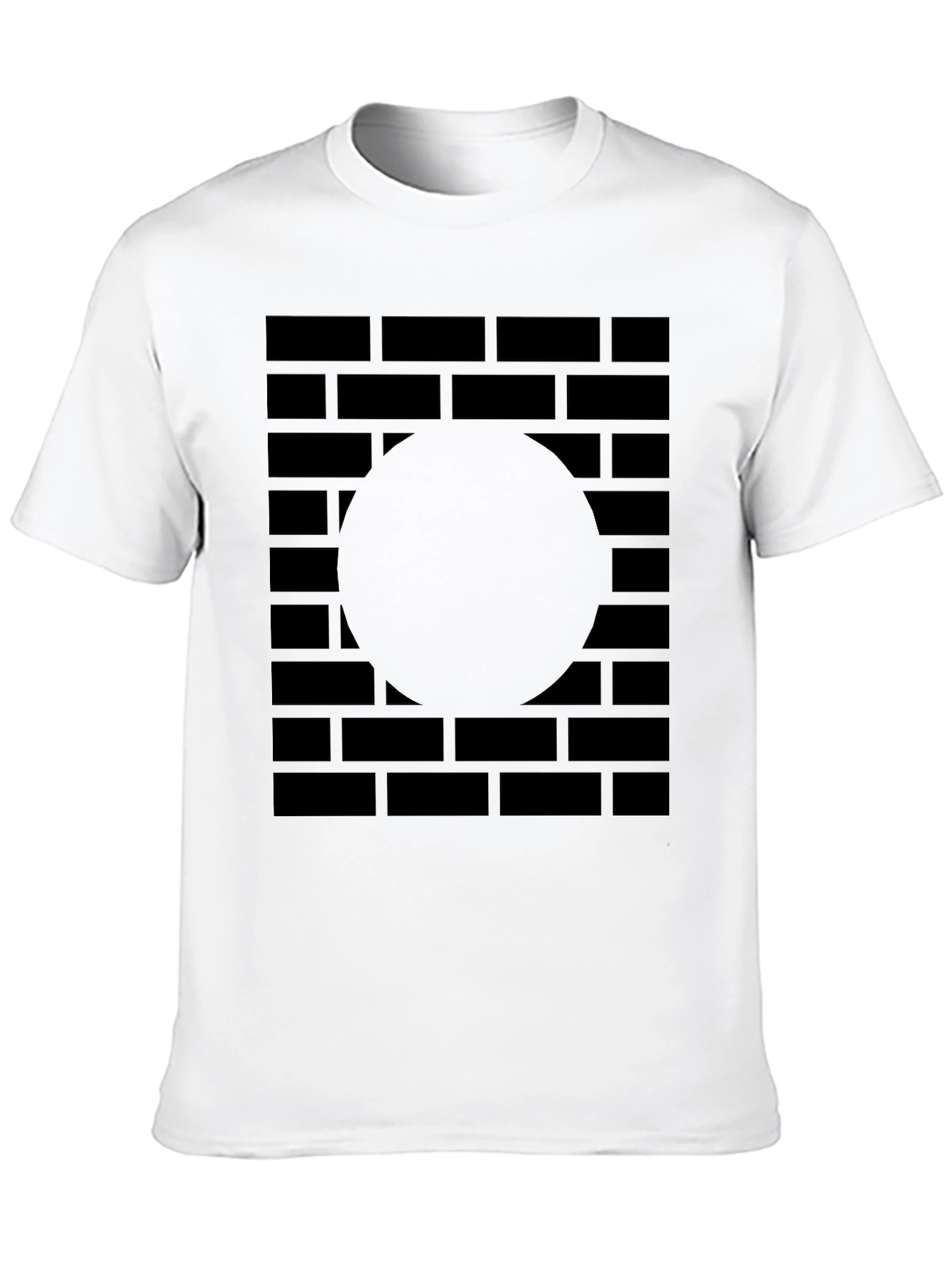 Black Abstract Brick Wall Graphic Tee view 10