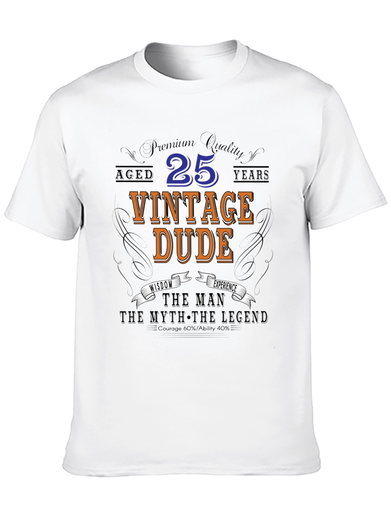 Black Vintage Dude 25th Birthday T-Shirt view 10
