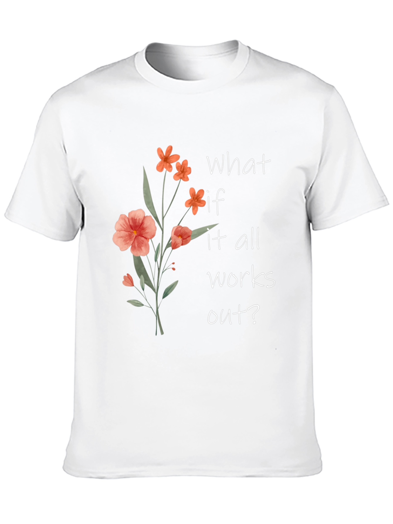 Black Floral Graphic Tee - "What If It All Works Out?" view 10