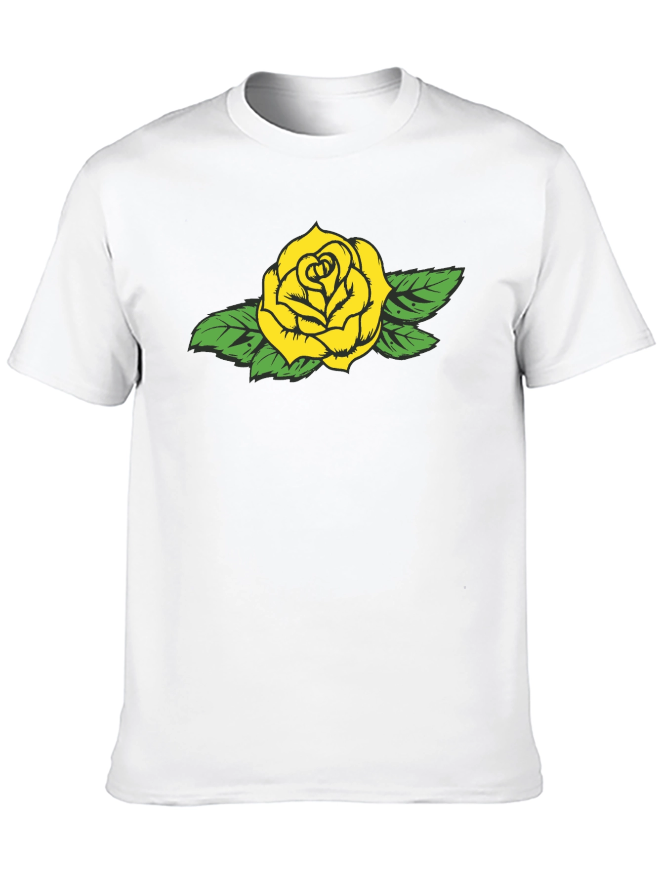 Black Yellow Rose Graphic Black Tee - Stylish Casual Wear view 10