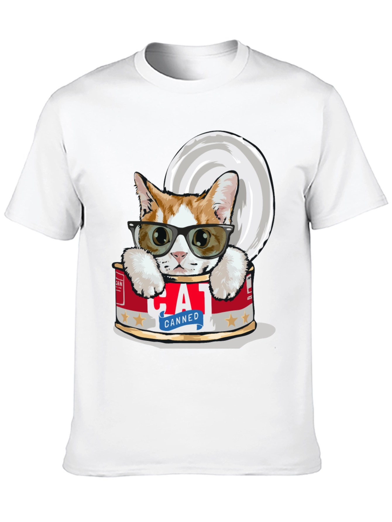 Black Canned Cat T-Shirt - Cool Cat in a Can Tee view 10