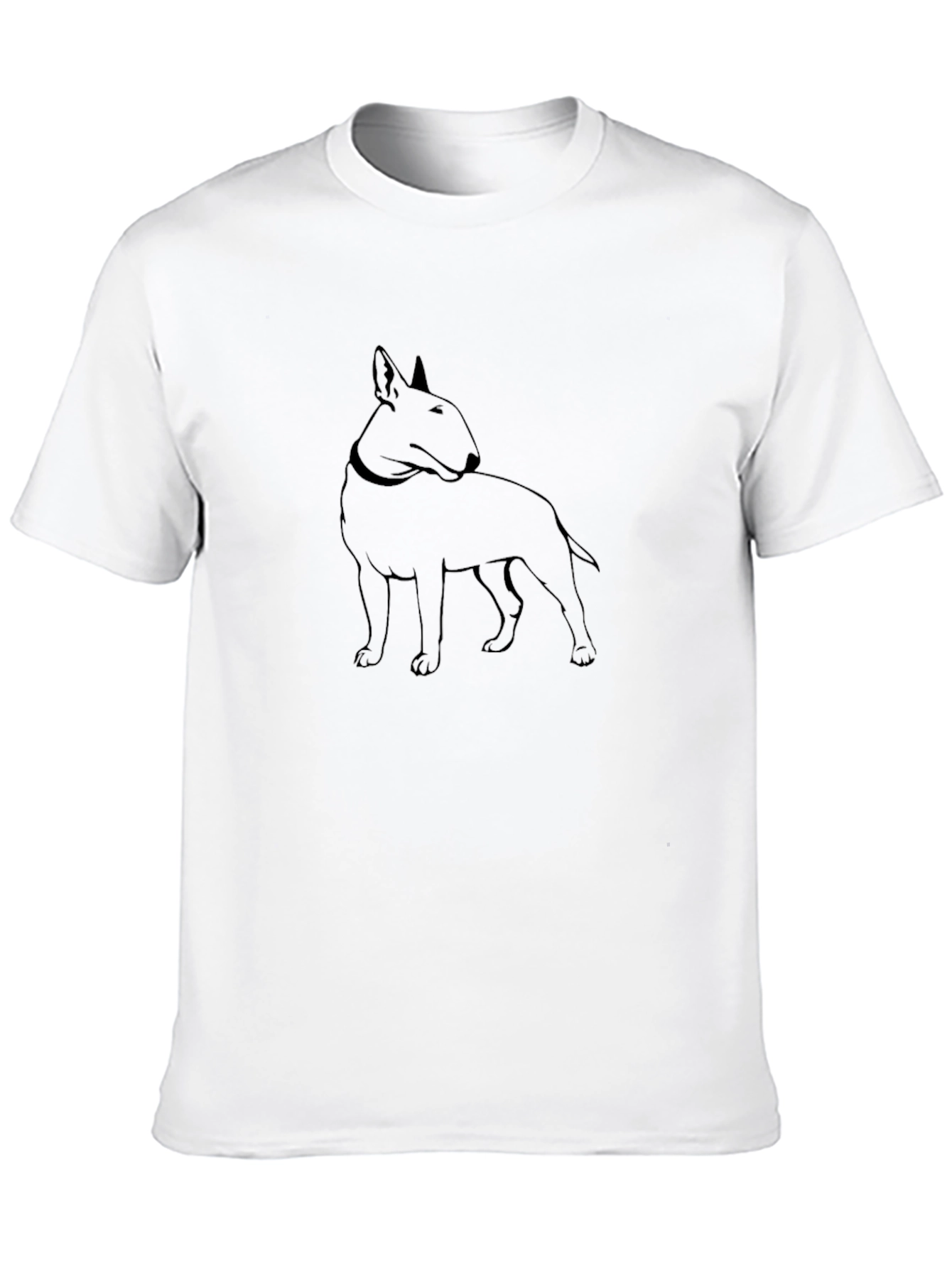 Black Bull Terrier Outline Graphic T-Shirt - Black view 10