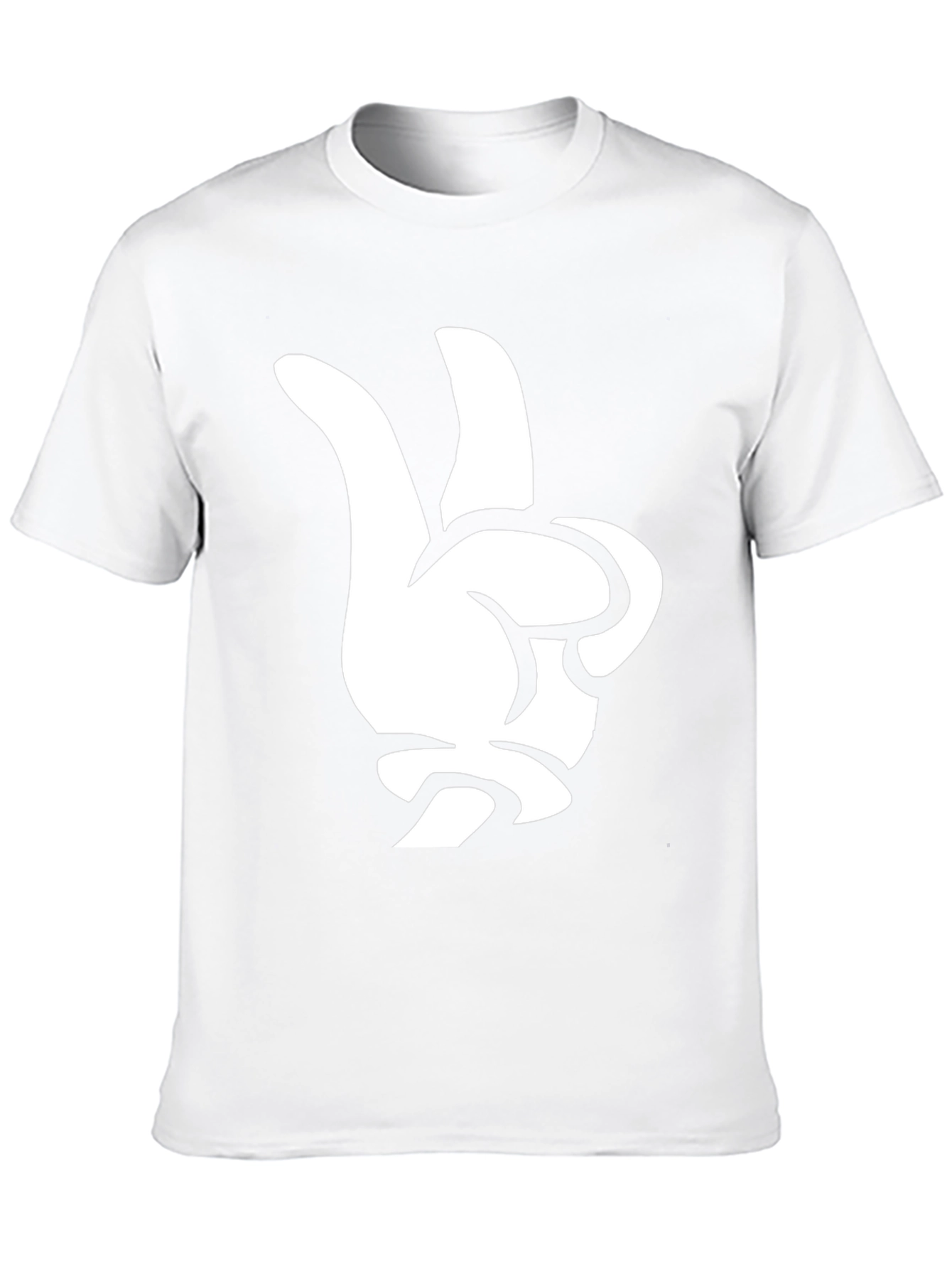 Black Cool Cartoon Glove Peace Sign Black T-Shirt view 10