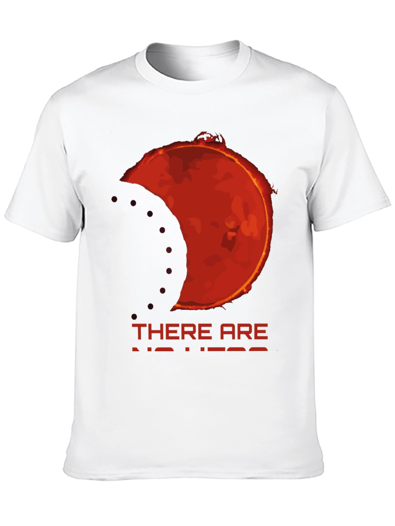 Black Eclipse Graphic Tee - "There Are No Heroes" Black T-Shirt view 10
