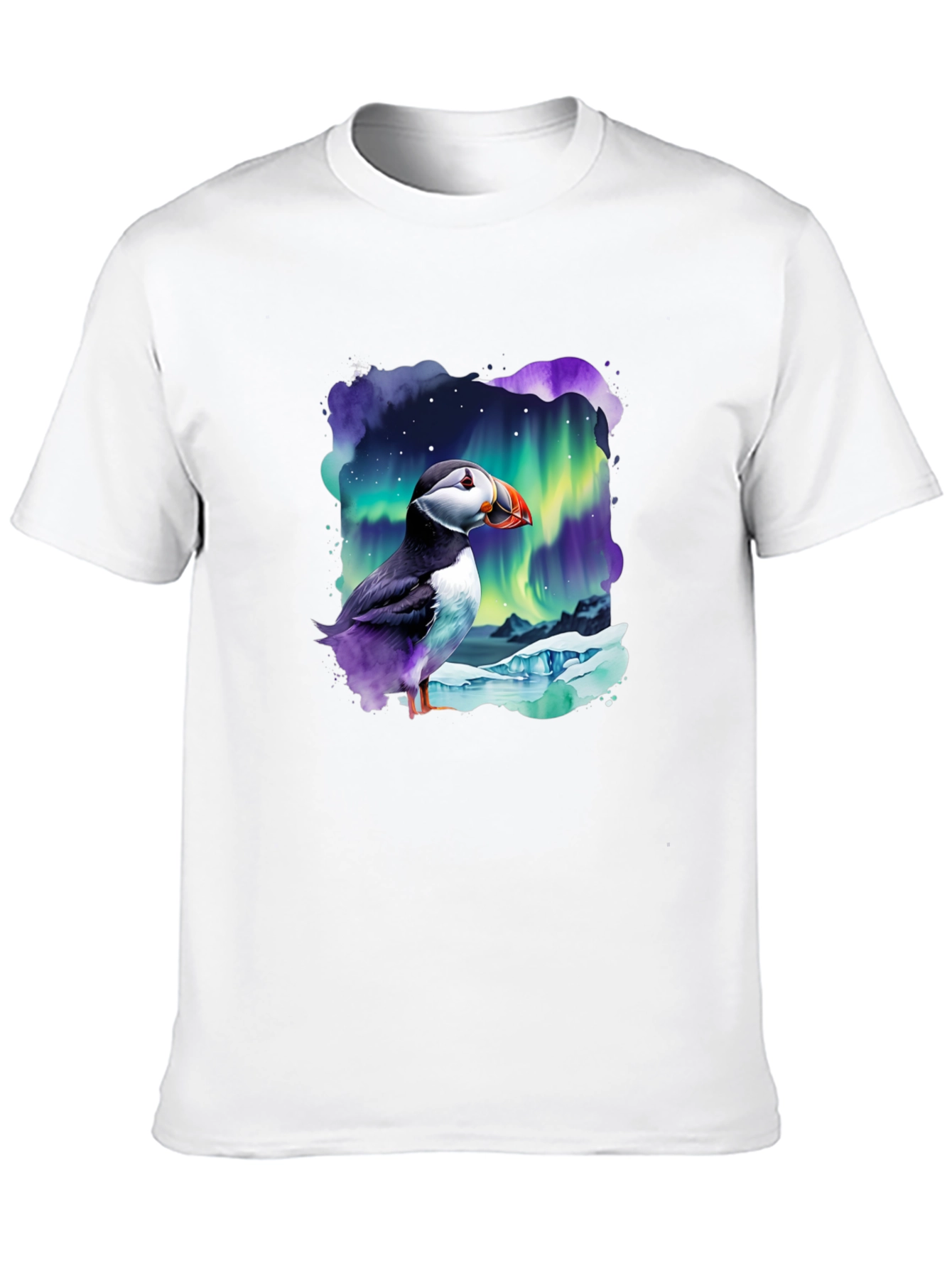 Puffin Aurora T-Shirt - Northern Lights Design - 10