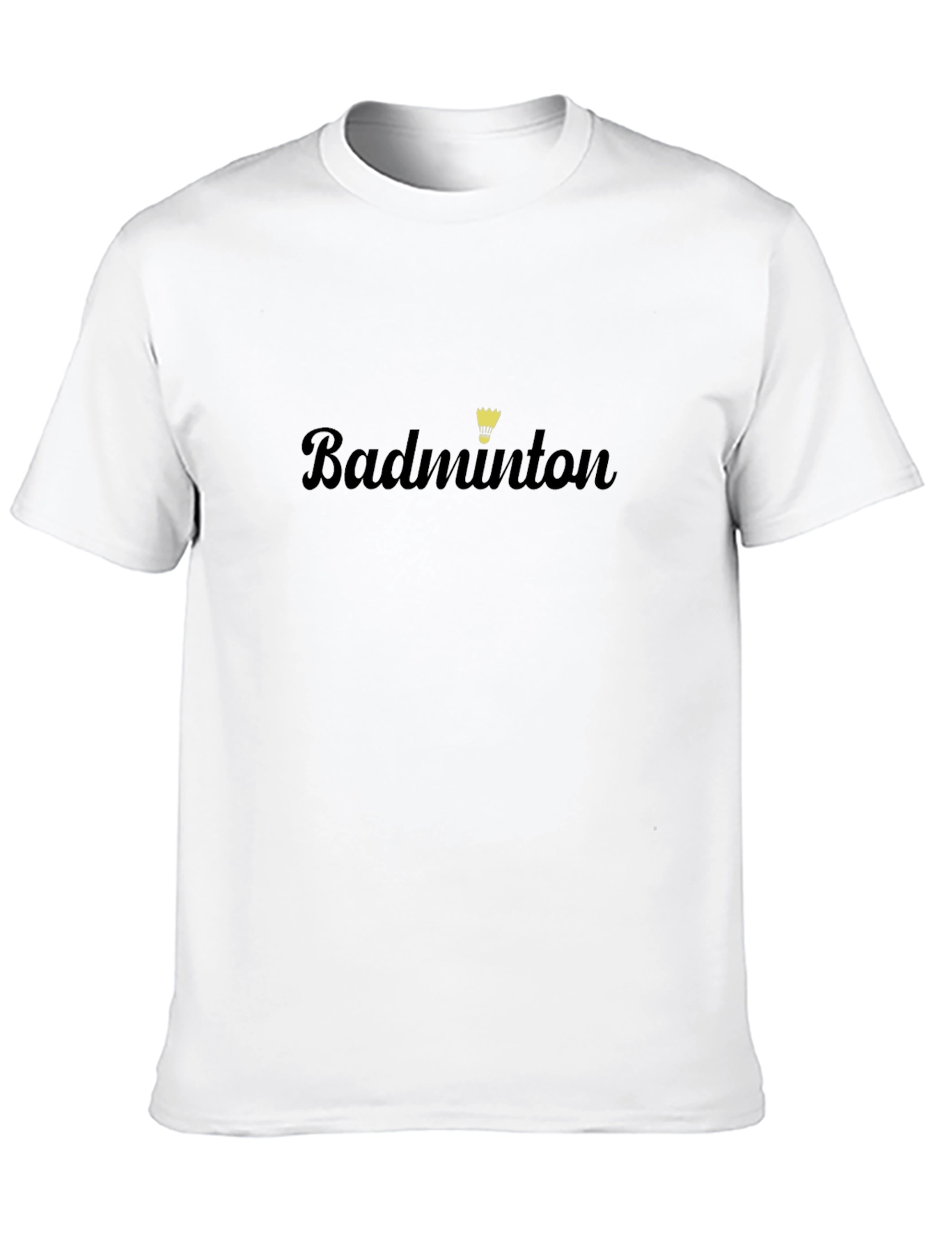 Black Badminton Graphic Tee - Black Cotton Casual T-Shirt view 10