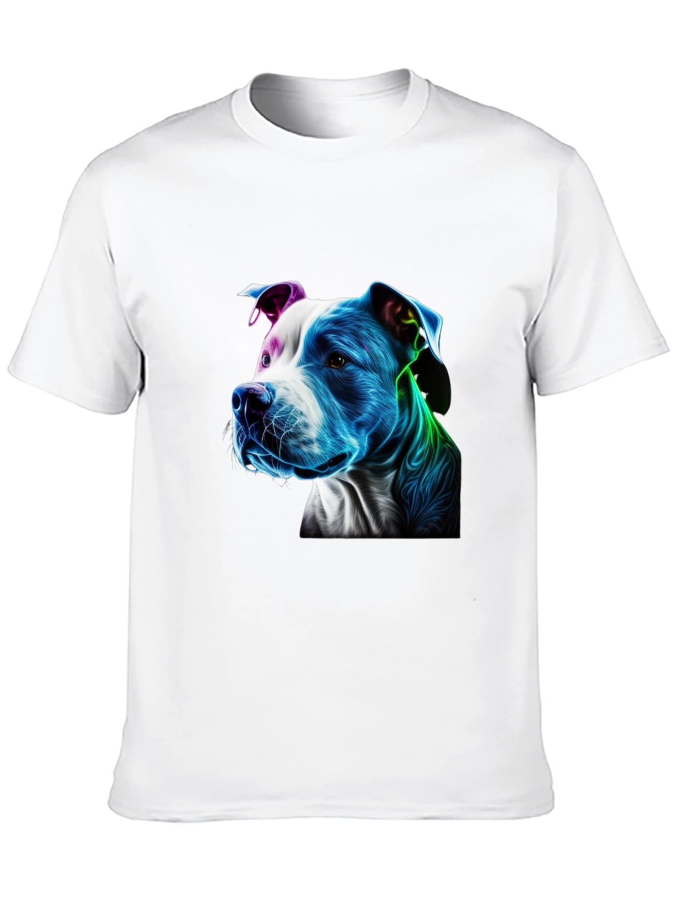 Black Vibrant Pitbull Graphic Black T-Shirt view 10