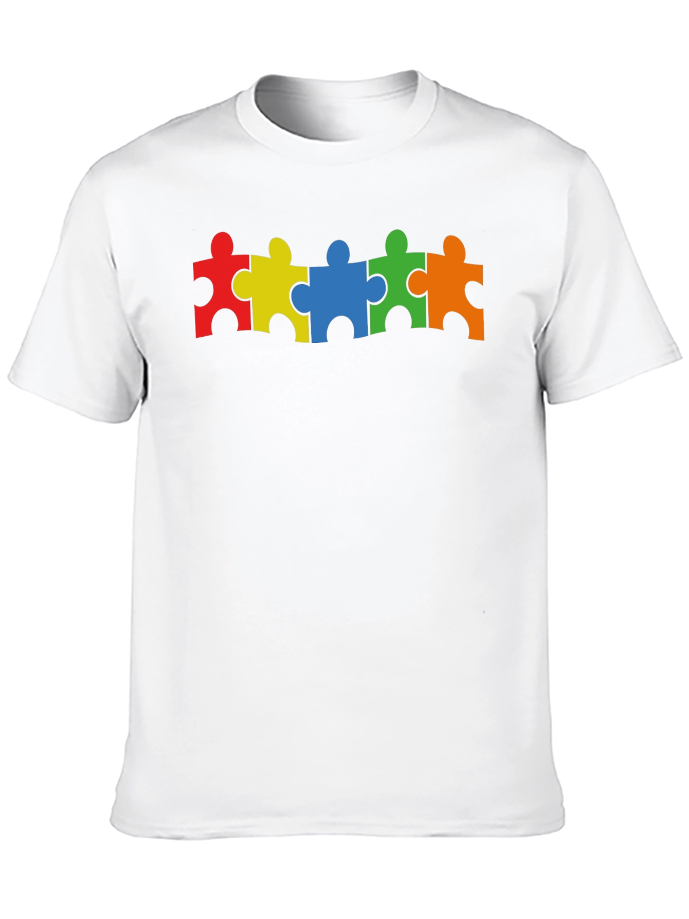Black Autism Awareness Puzzle Piece T-Shirt view 10