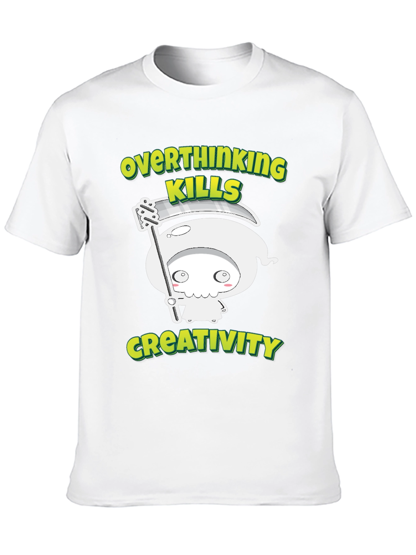 Black Overthinking Kills Creativity Graphic Tee view 10