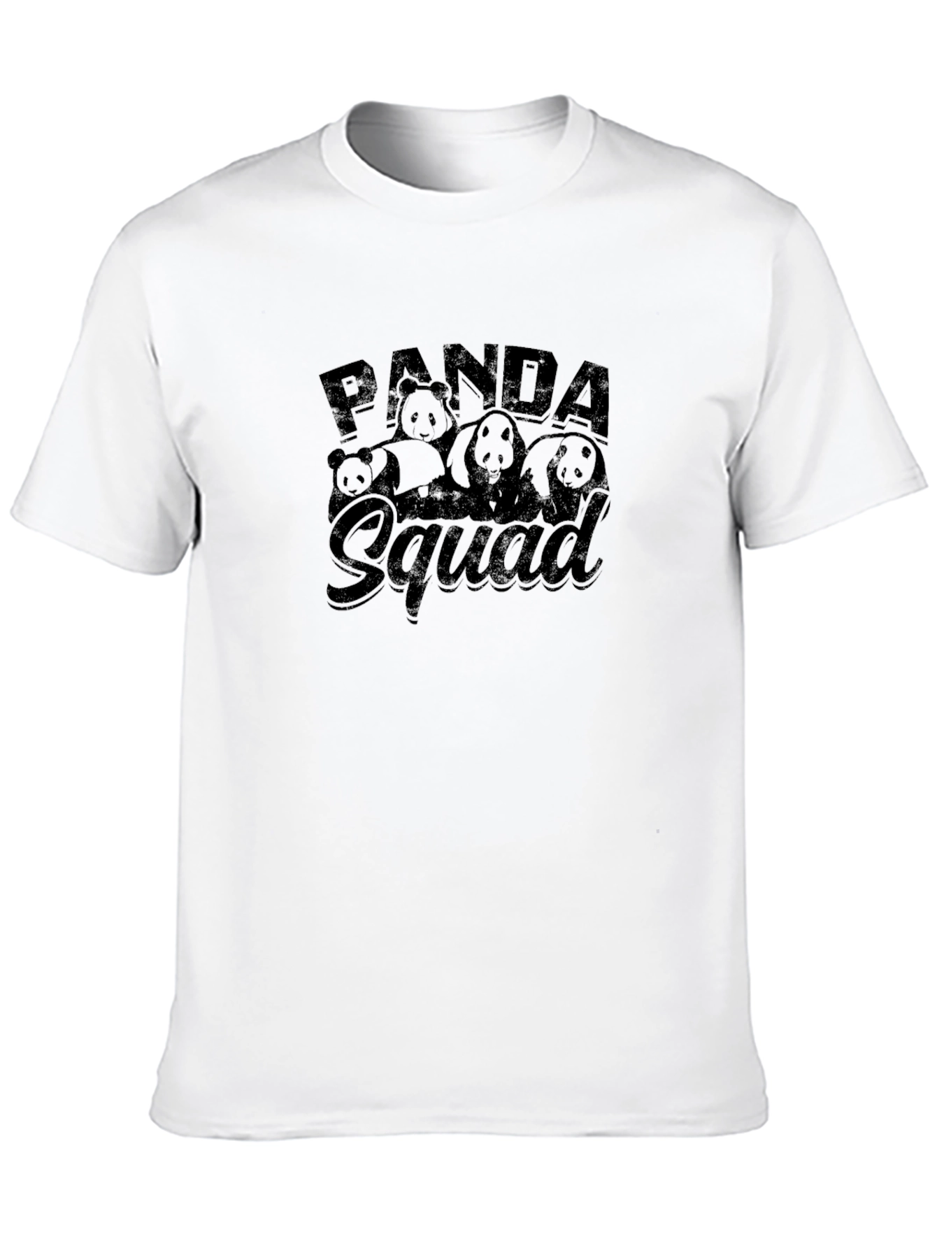 Black Panda Squad Graphic Tee - Black Crew Neck T-Shirt view 10