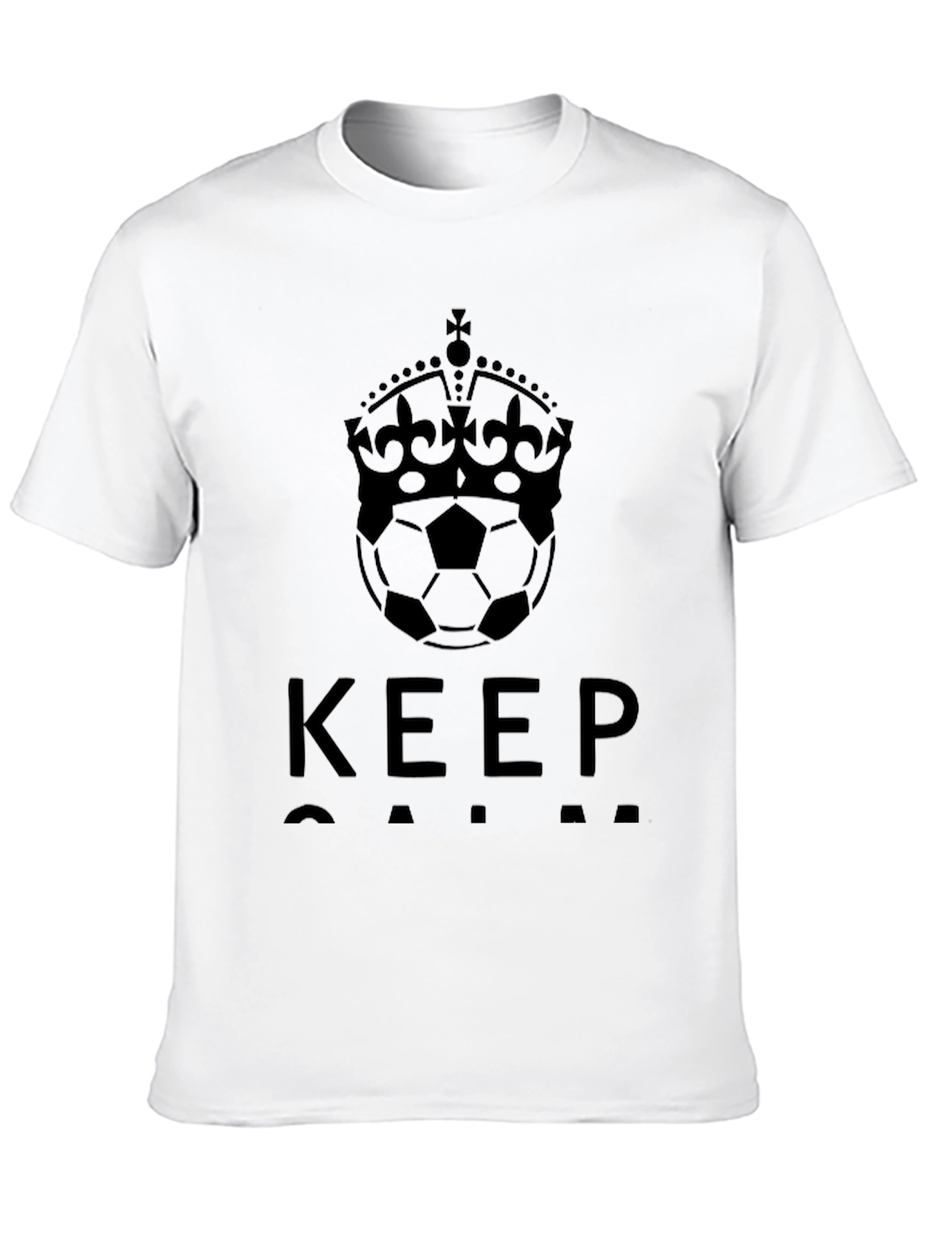Black Keep Calm Soccer Crown Black T-Shirt view 10