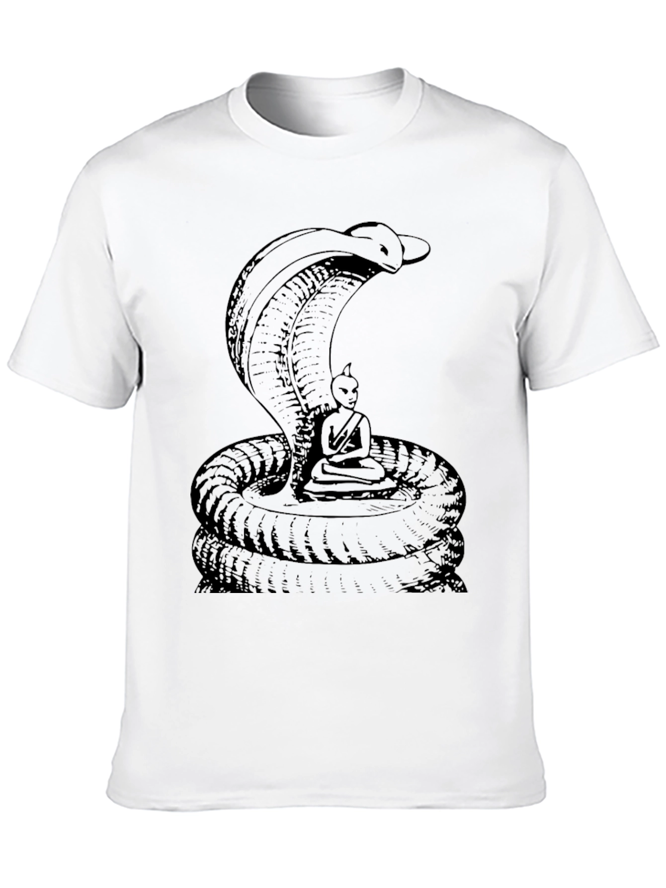 Black Cobra & Buddha Graphic Tee - Cool Black Shirt view 10