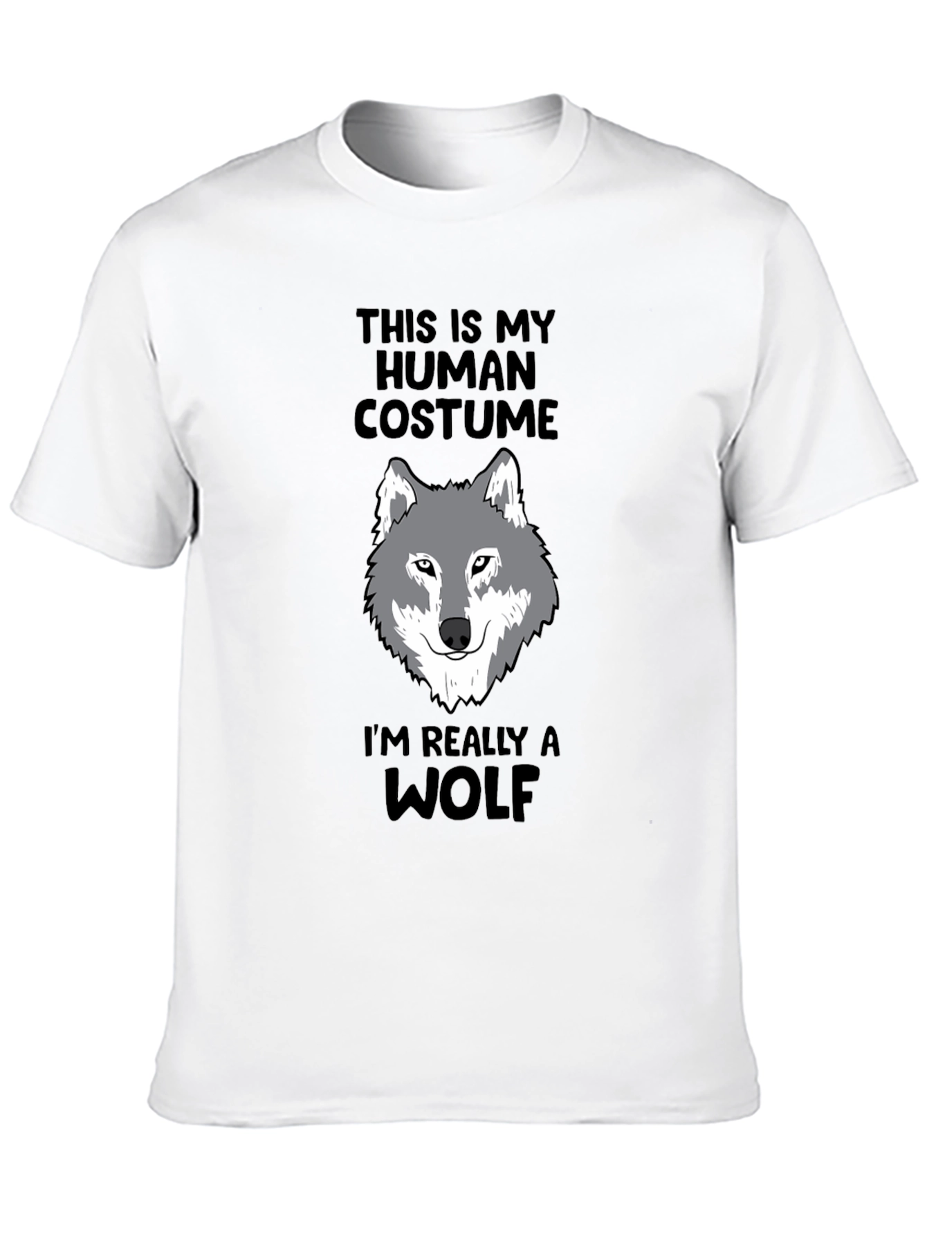 Black Human Costume Funny Wolf T-Shirt view 10
