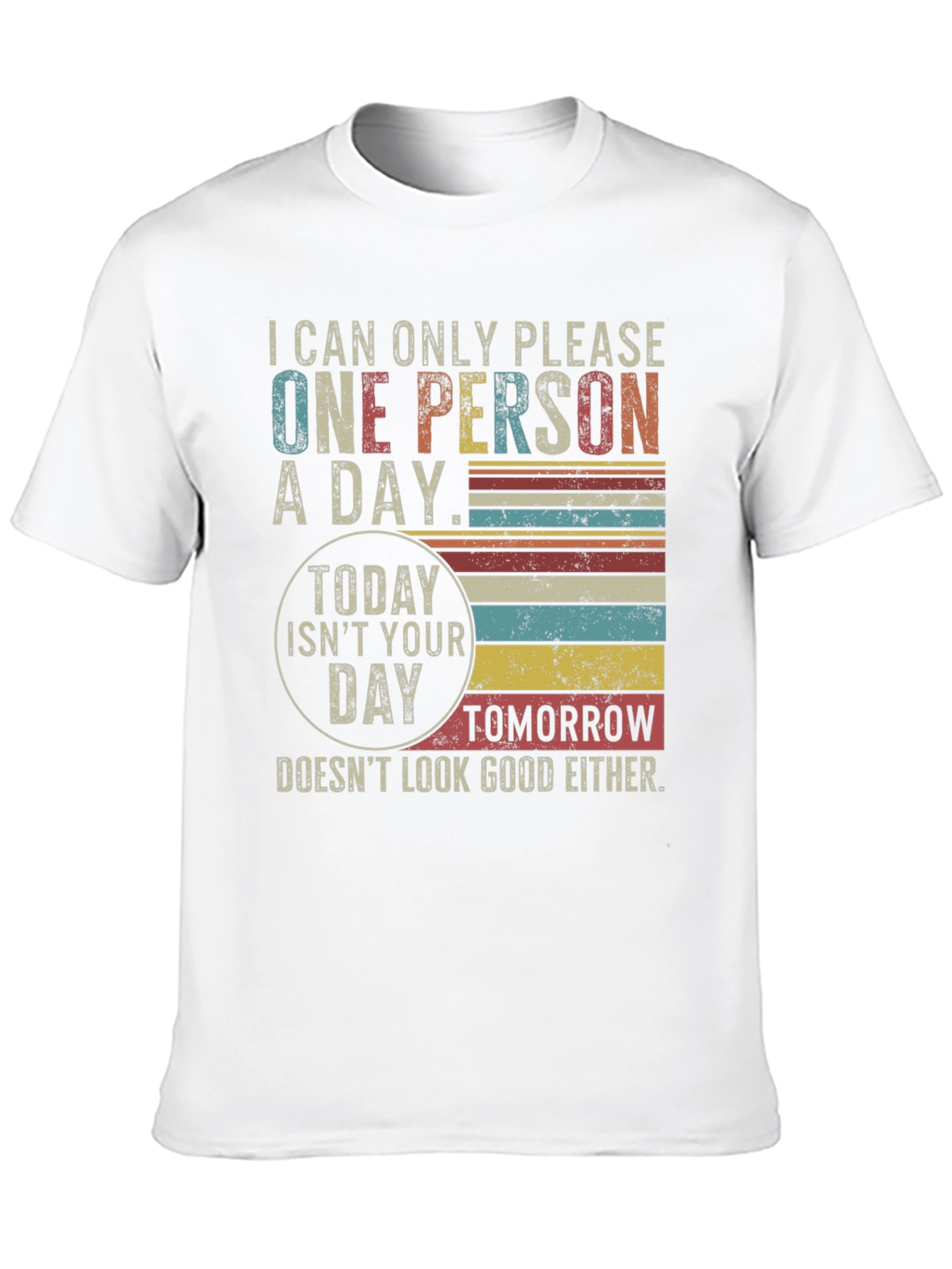 Black Funny "One Person A Day" Graphic T-Shirt view 10