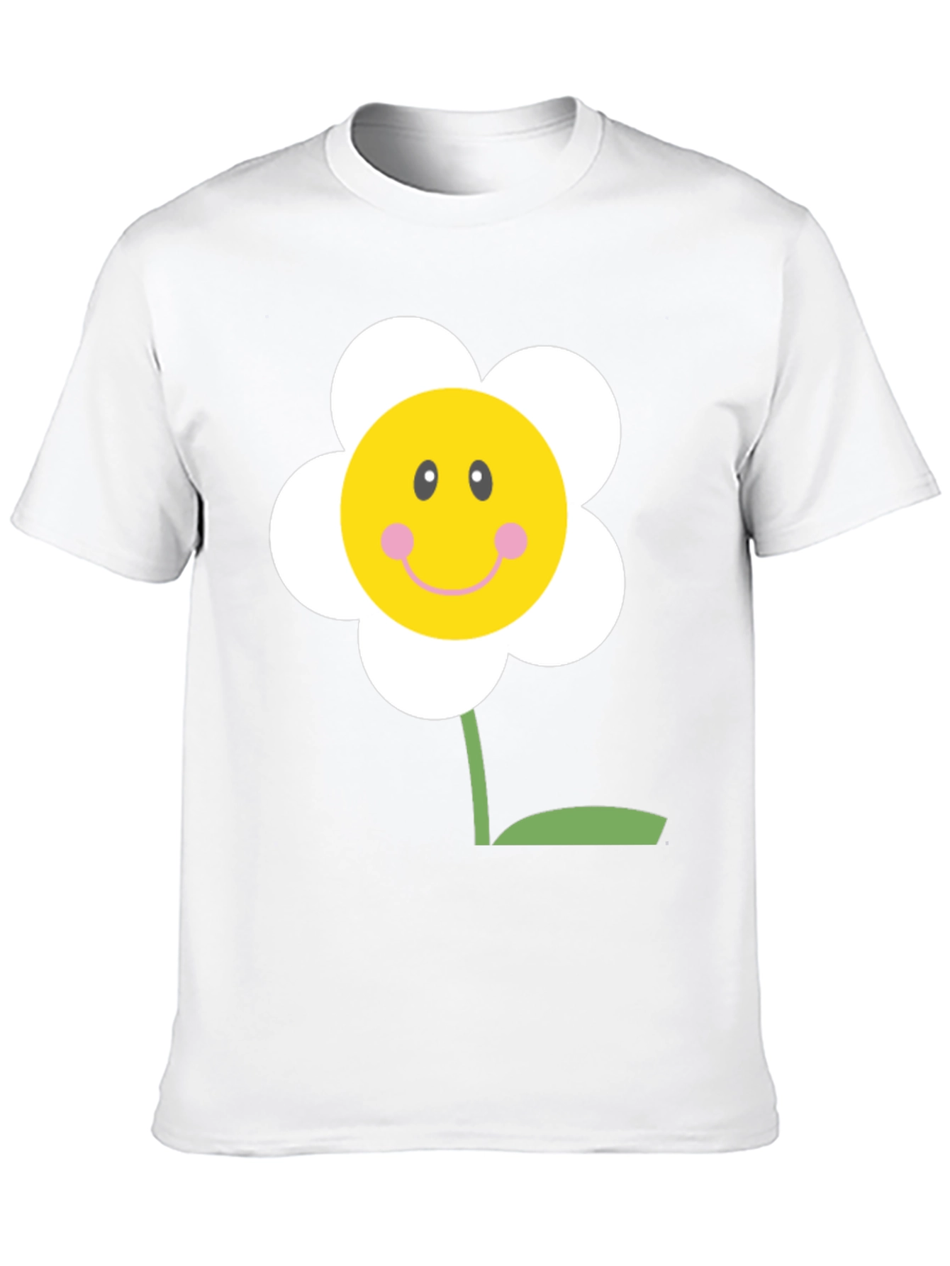 Black Happy Flower Graphic Tee - Black Cotton Shirt view 10