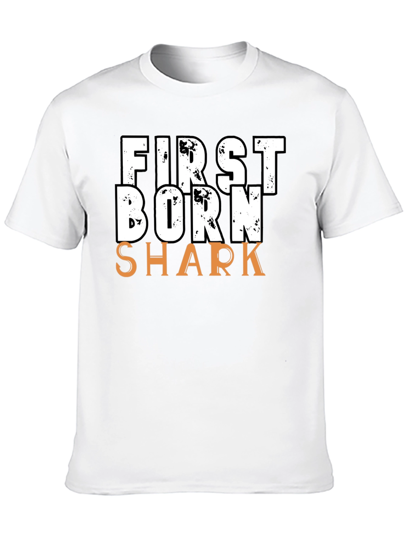 Black First Born Shark T-Shirt - Novelty Graphic Tee view 10