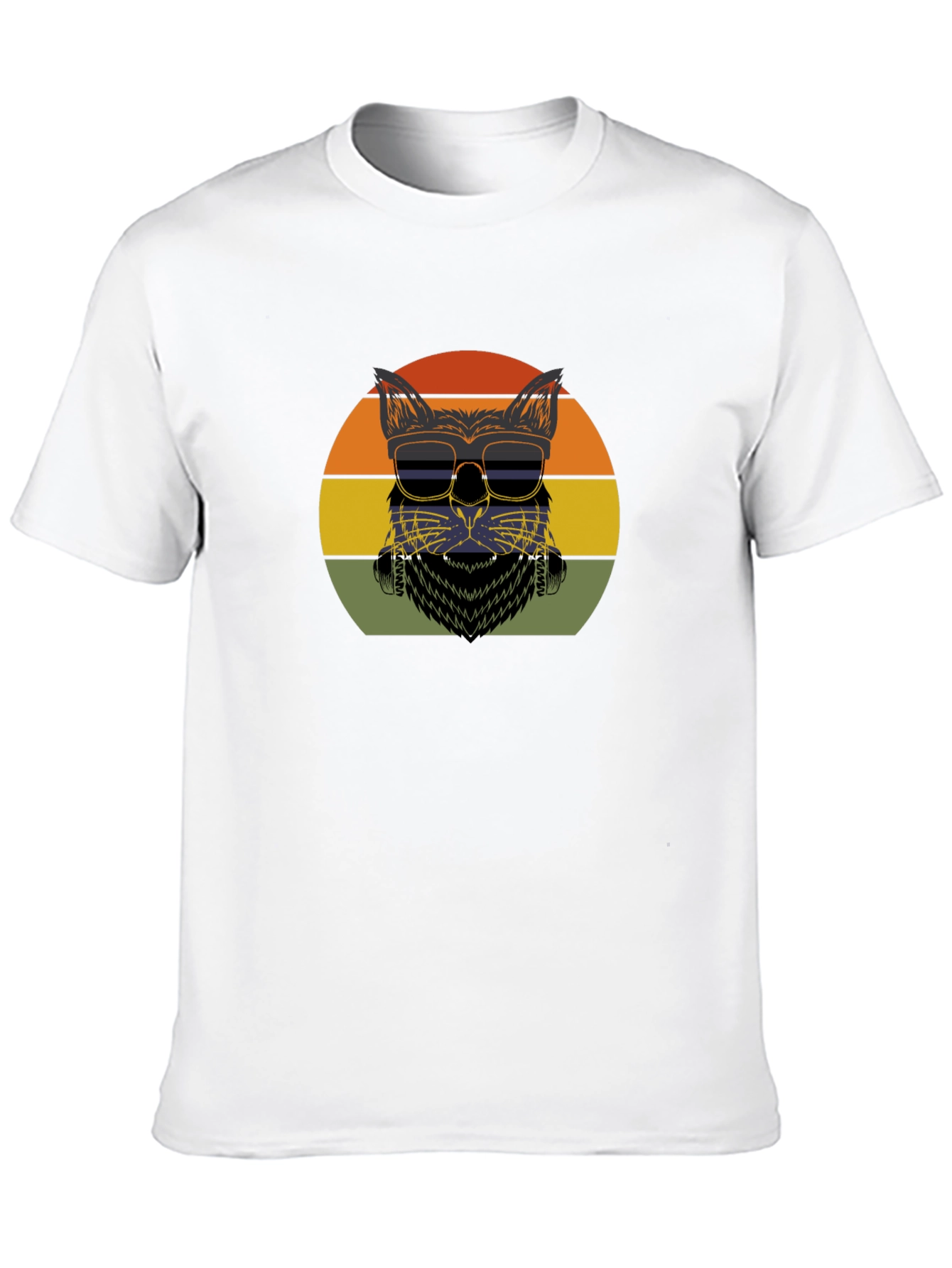 Black Cool Cat Retro T-Shirt view 10