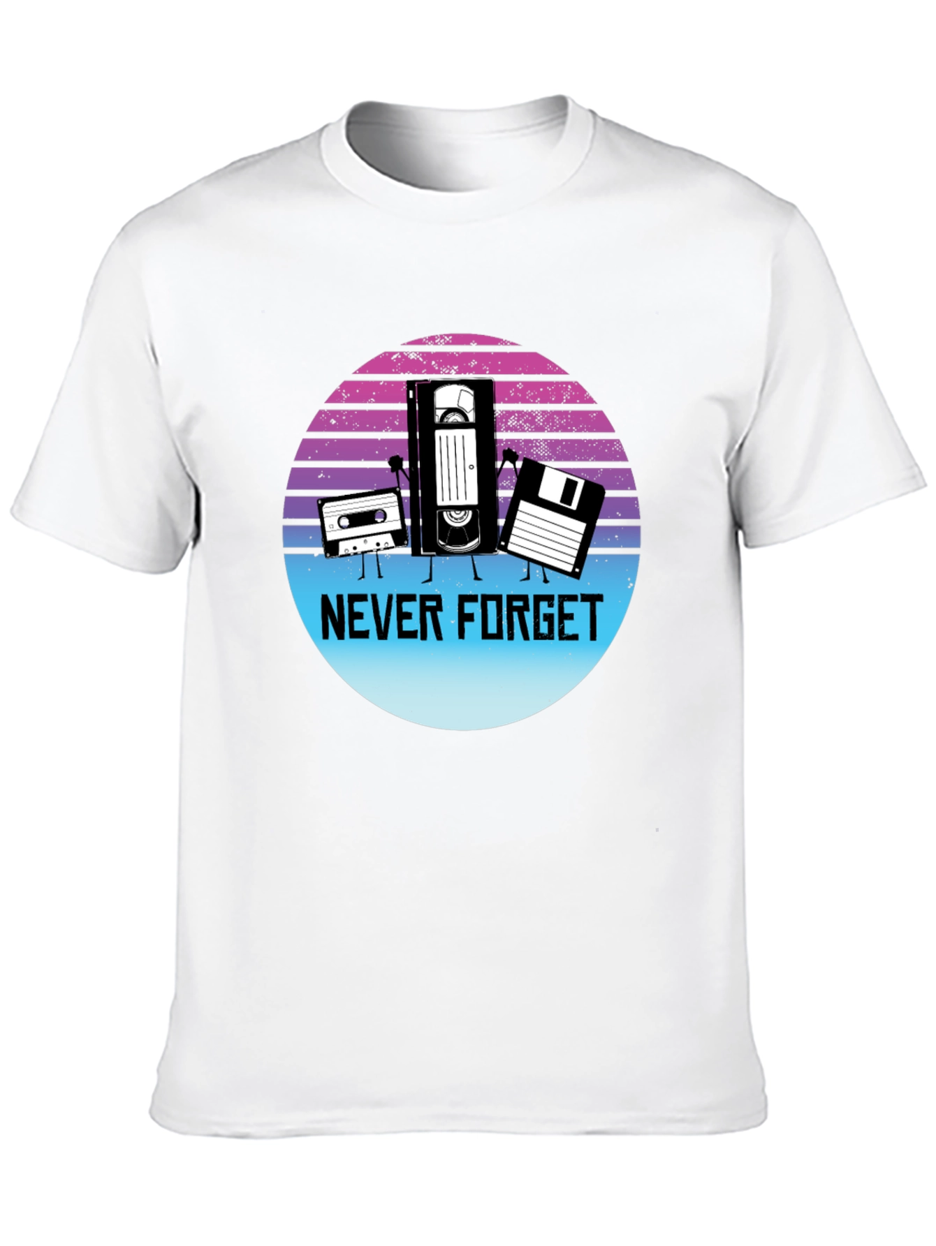 Black Retro "Never Forget" Graphic T-Shirt view 10
