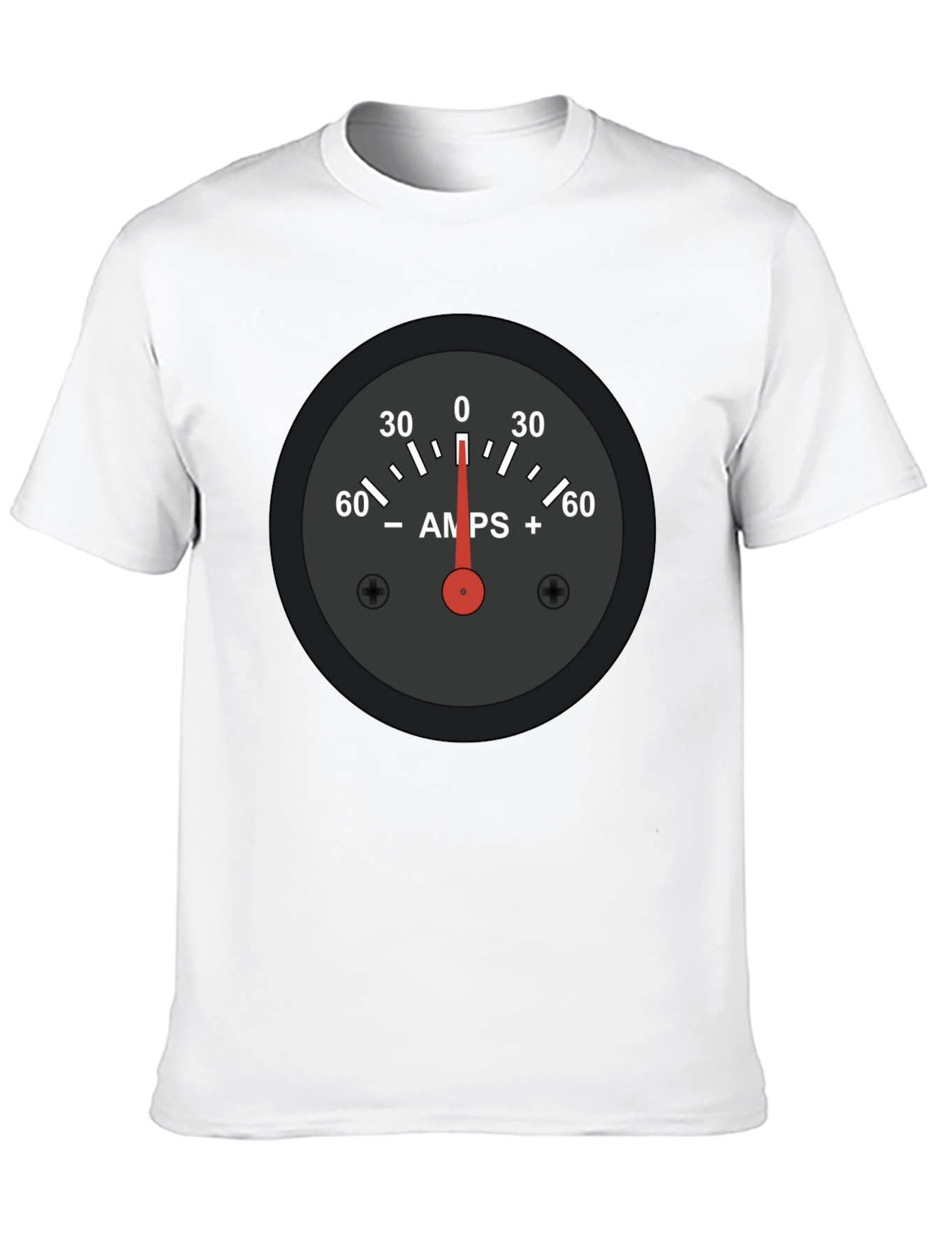 Black Amps Gauge Graphic Tee - Cool Automotive Shirt view 10
