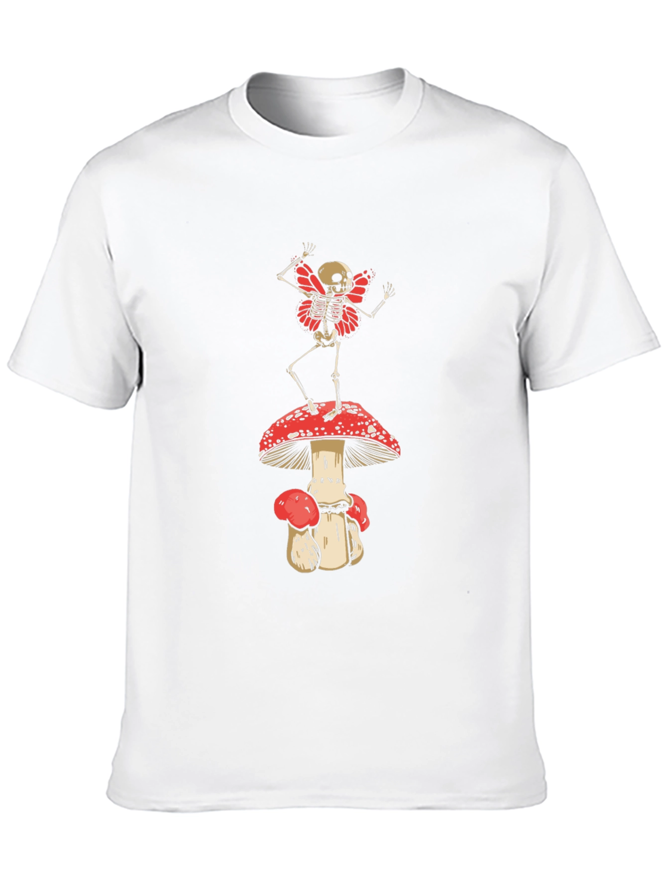Black Skeleton Fairy on Mushroom T-Shirt view 10