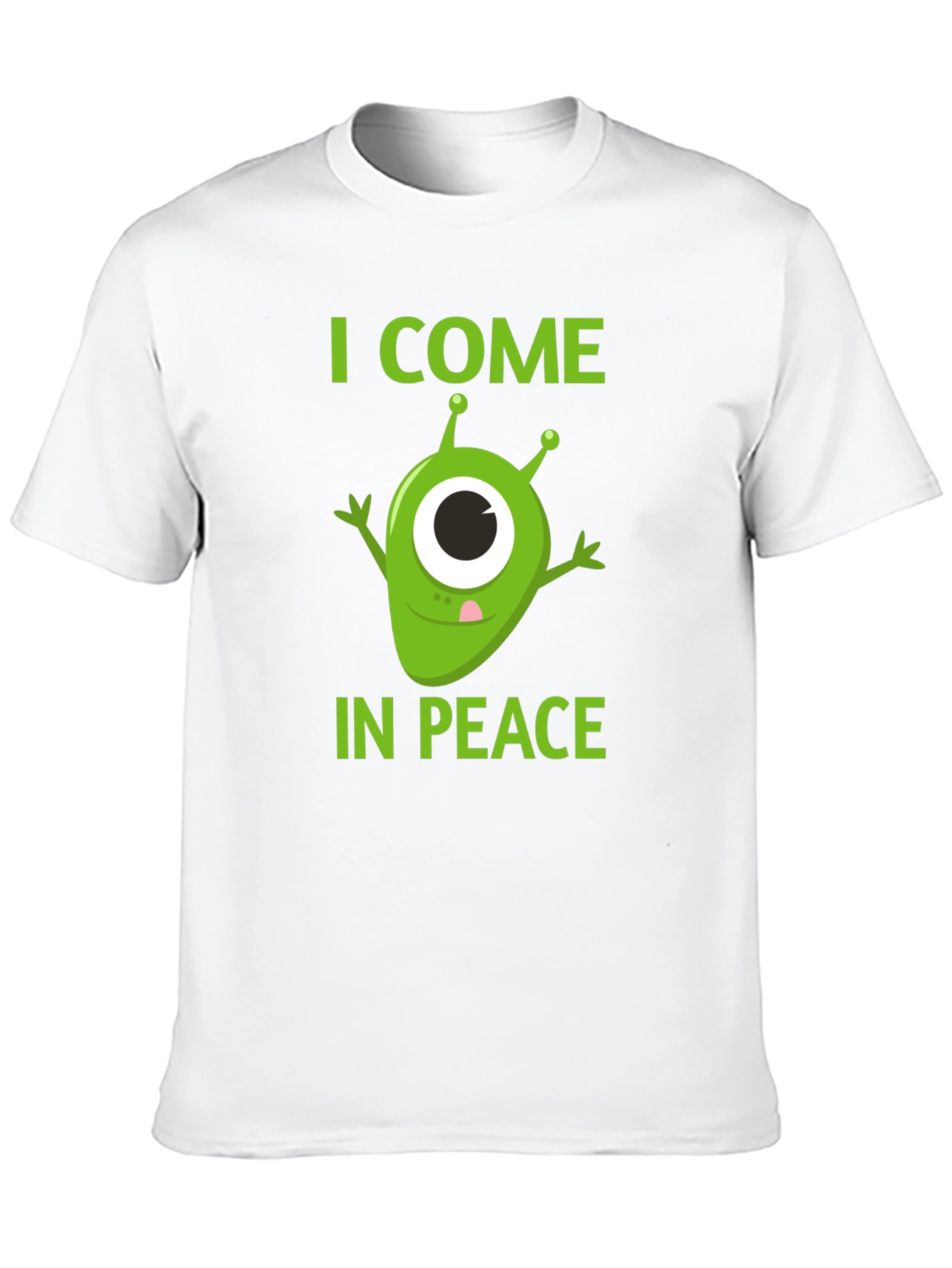 Black I Come In Peace Alien Graphic T-Shirt view 10