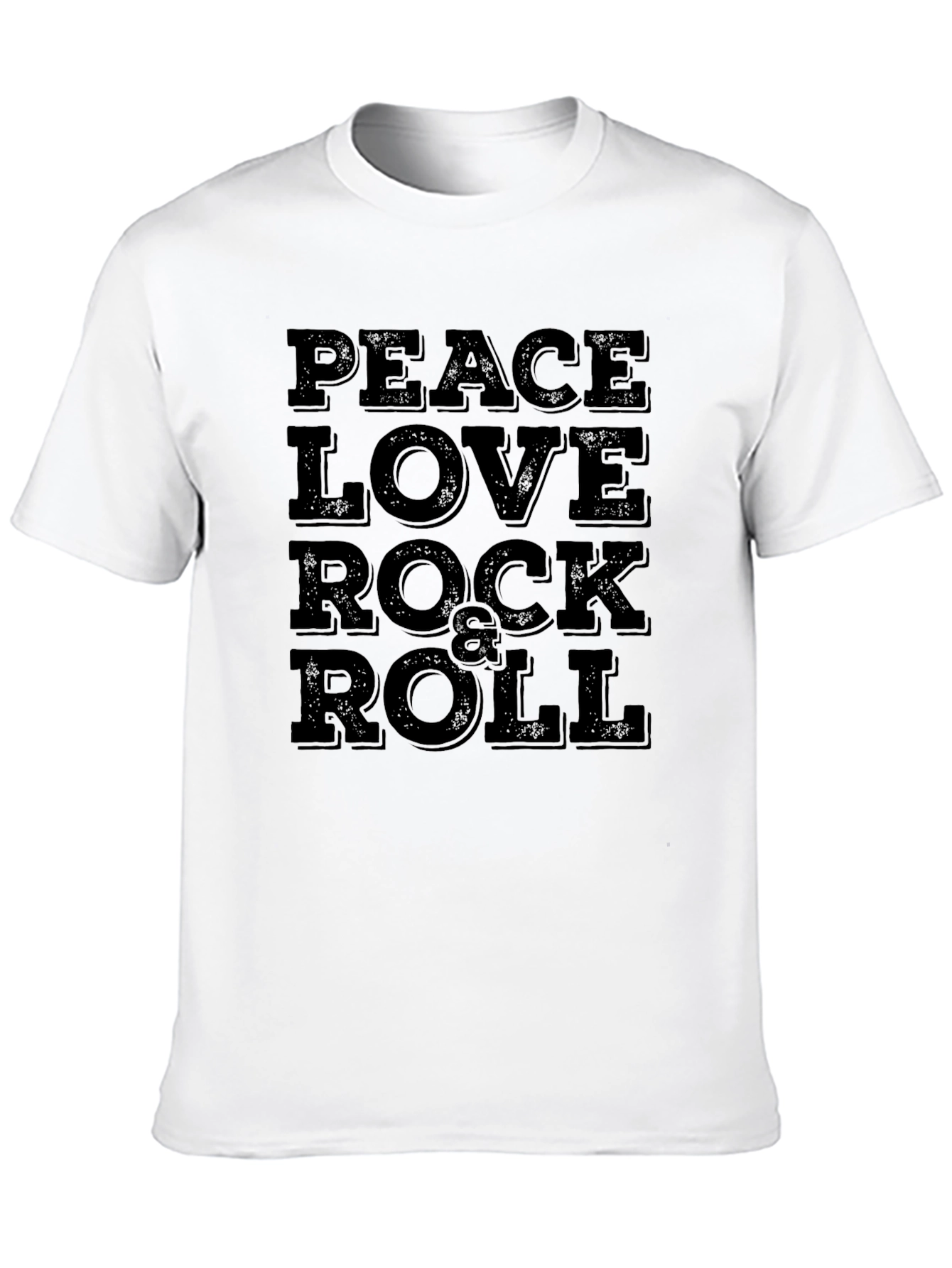 Peace Love Rock & Roll Black Graphic Tee - 10