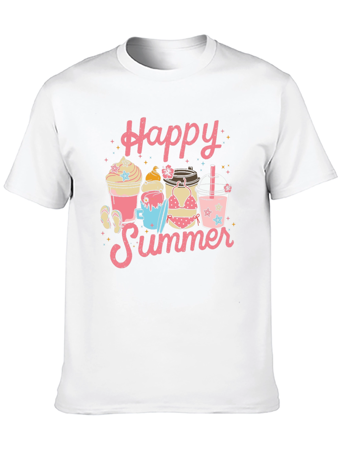 Black Happy Summer Graphic T-Shirt view 10