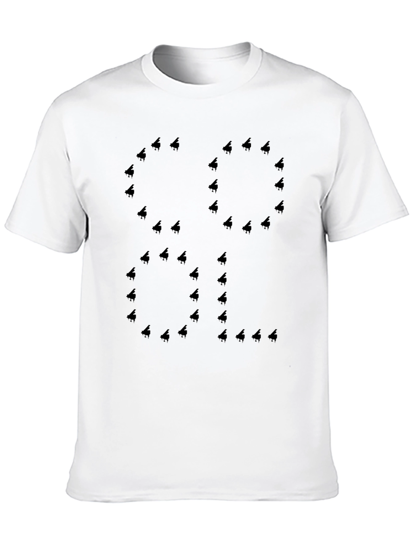 Black Cool Piano Silhouette T-Shirt view 10