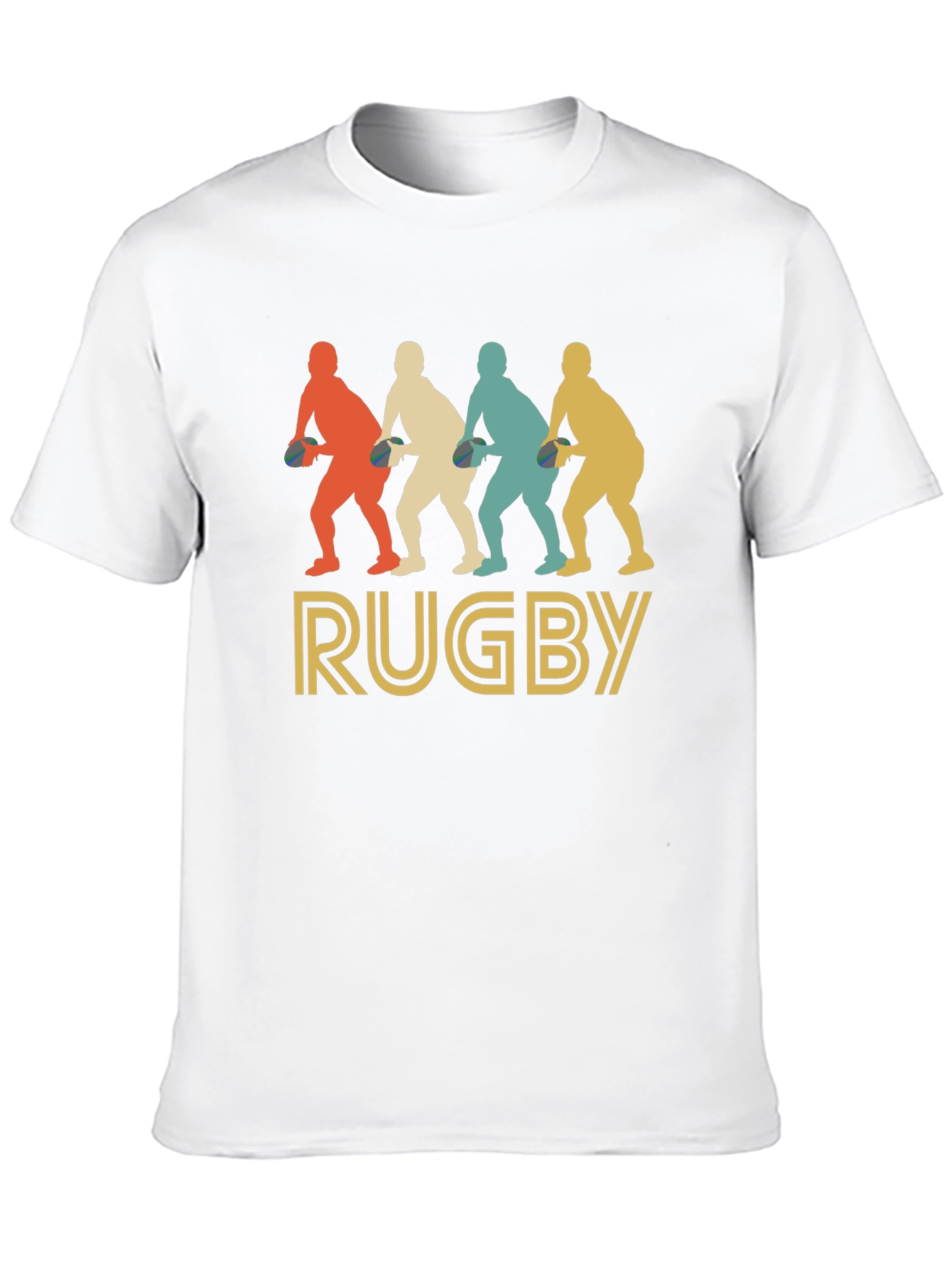 Black Vintage Rugby Player T-Shirt - Retro Style view 10