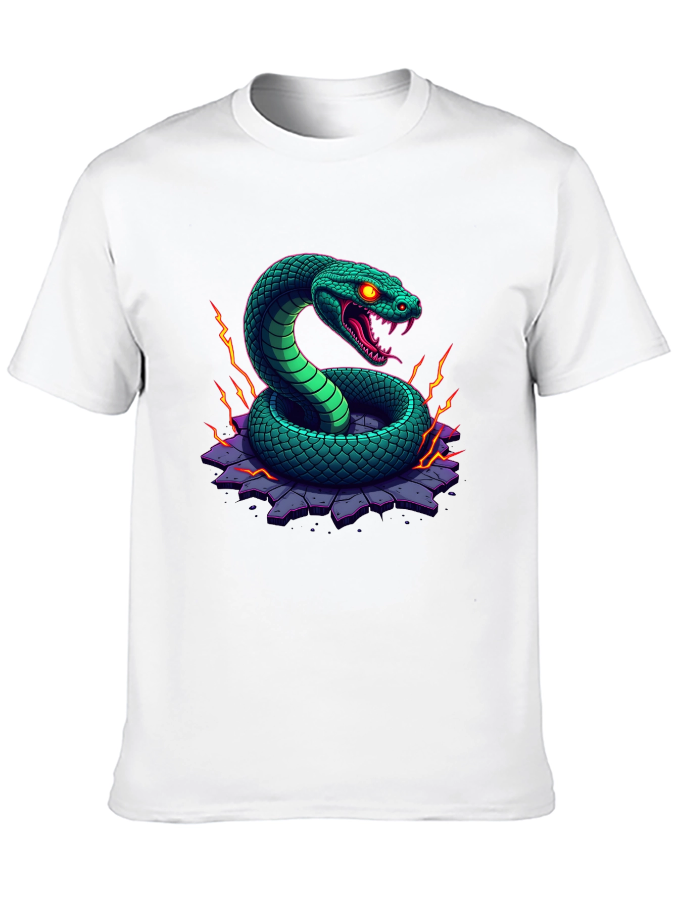 Black Men's Black Snake Graphic Tee view 10