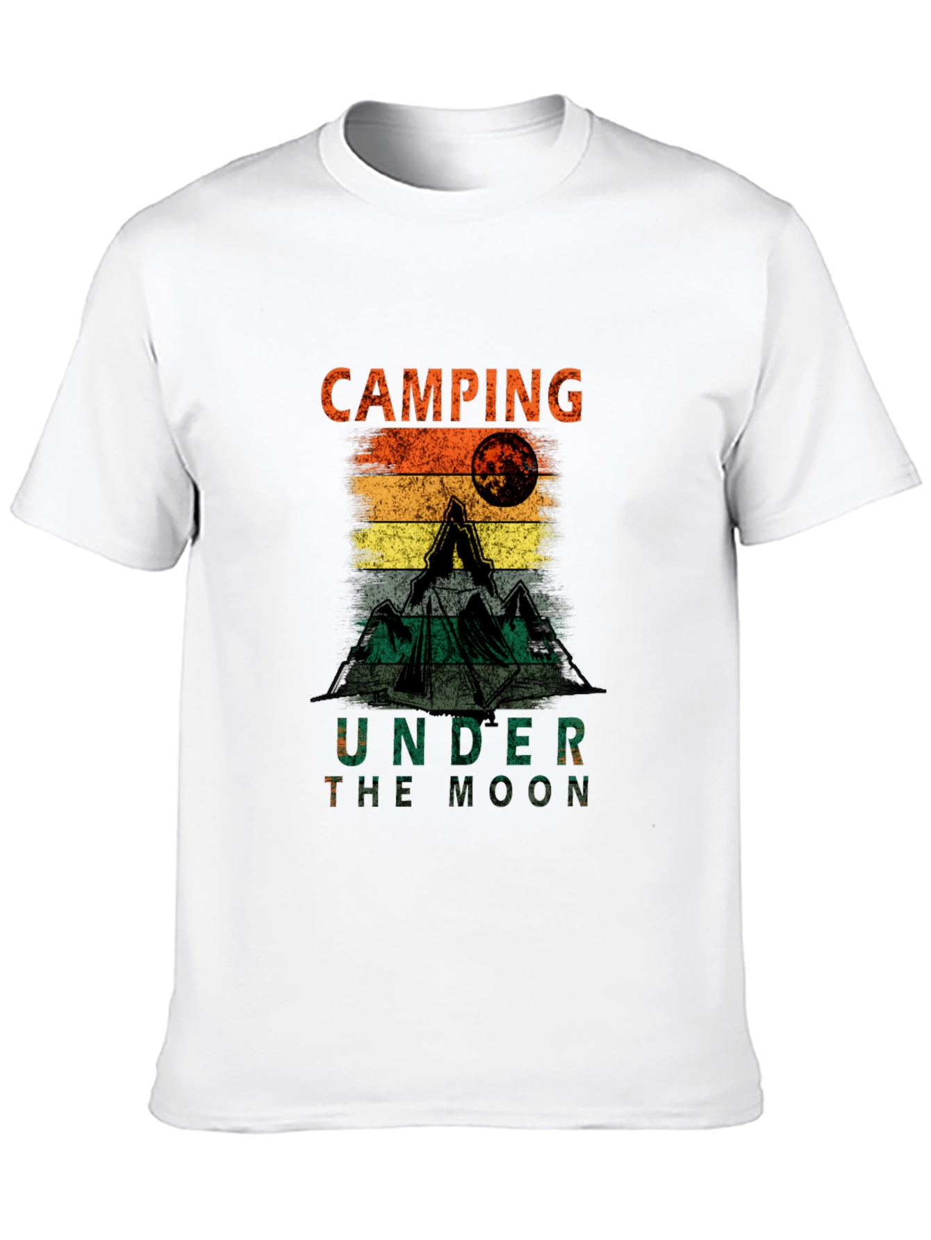 Black Camping Under The Moon T-Shirt view 10