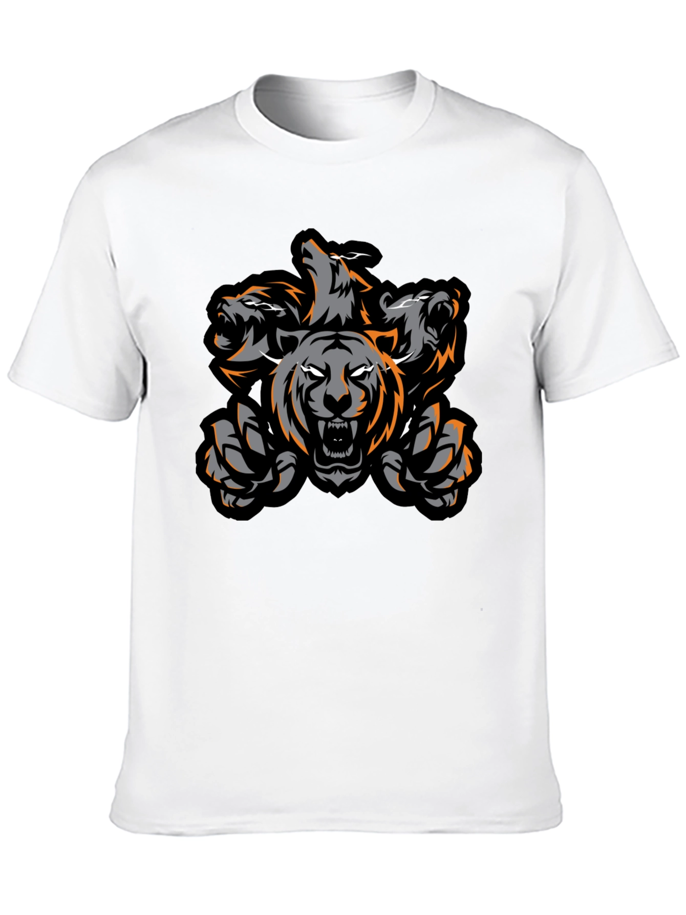 Black Three-Headed Tiger Graphic Tee - Black view 10