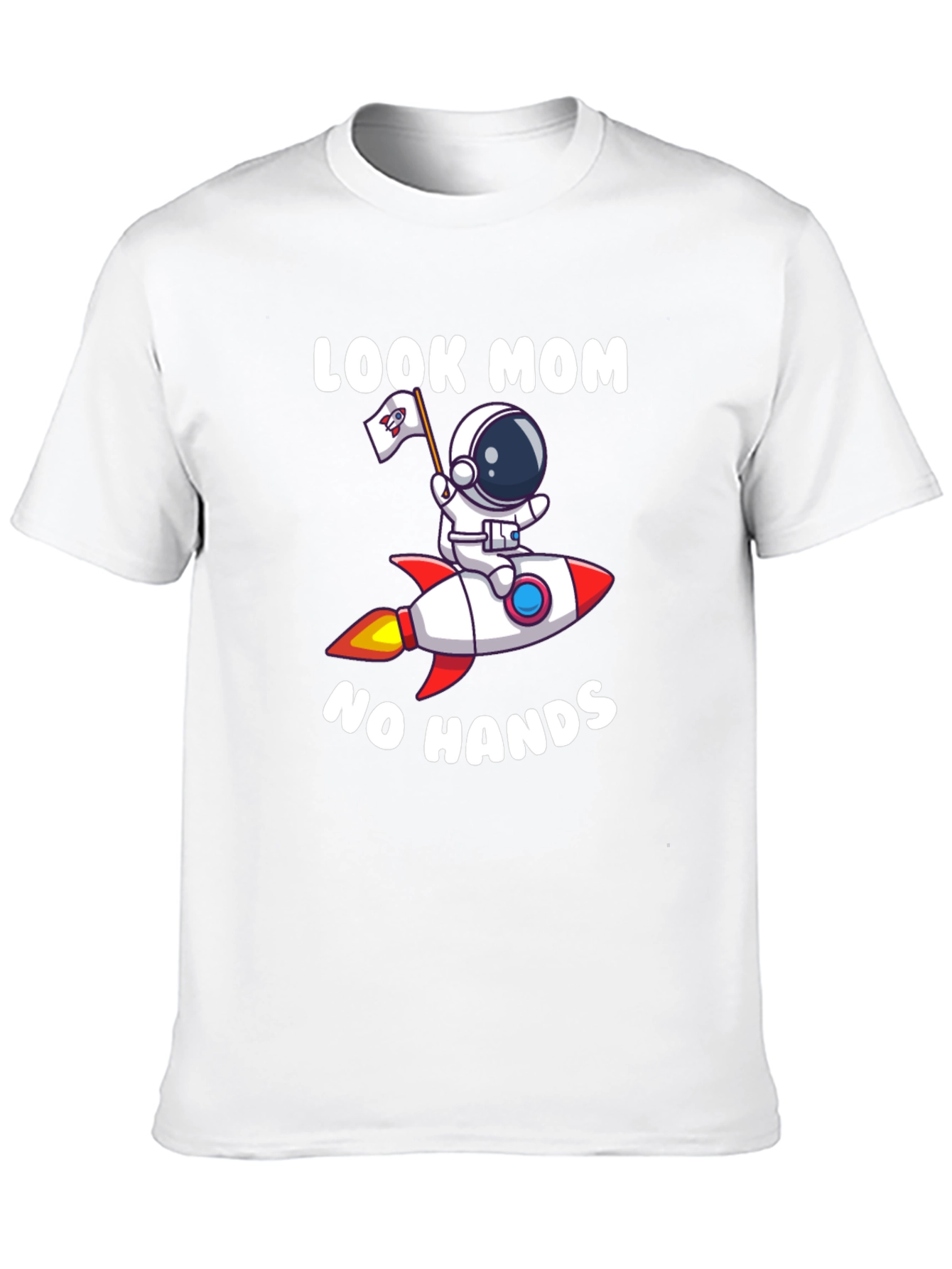 Black Look Mom No Hands Astronaut Rocket T-Shirt view 10