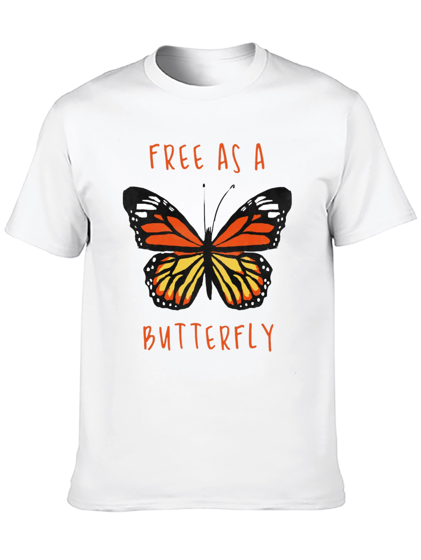 Black Free As A Butterfly Graphic T-Shirt view 10