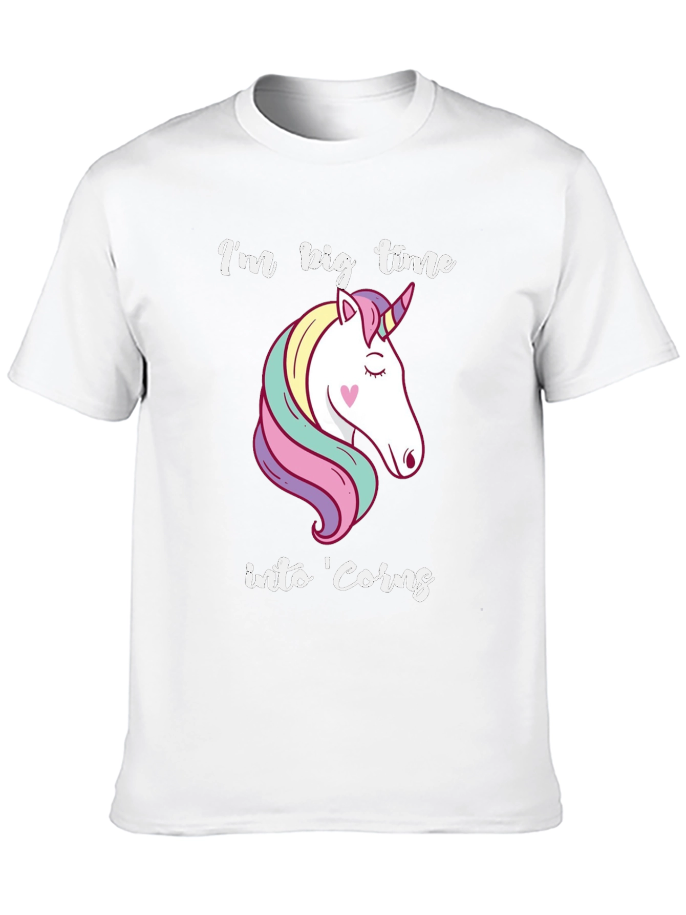 Black I'm Big Time Into 'Corns Unicorn T-Shirt view 10