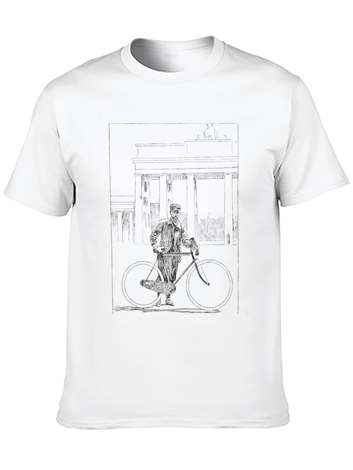 Black Vintage Cyclist Graphic Tee - Men's Black T-Shirt view 10